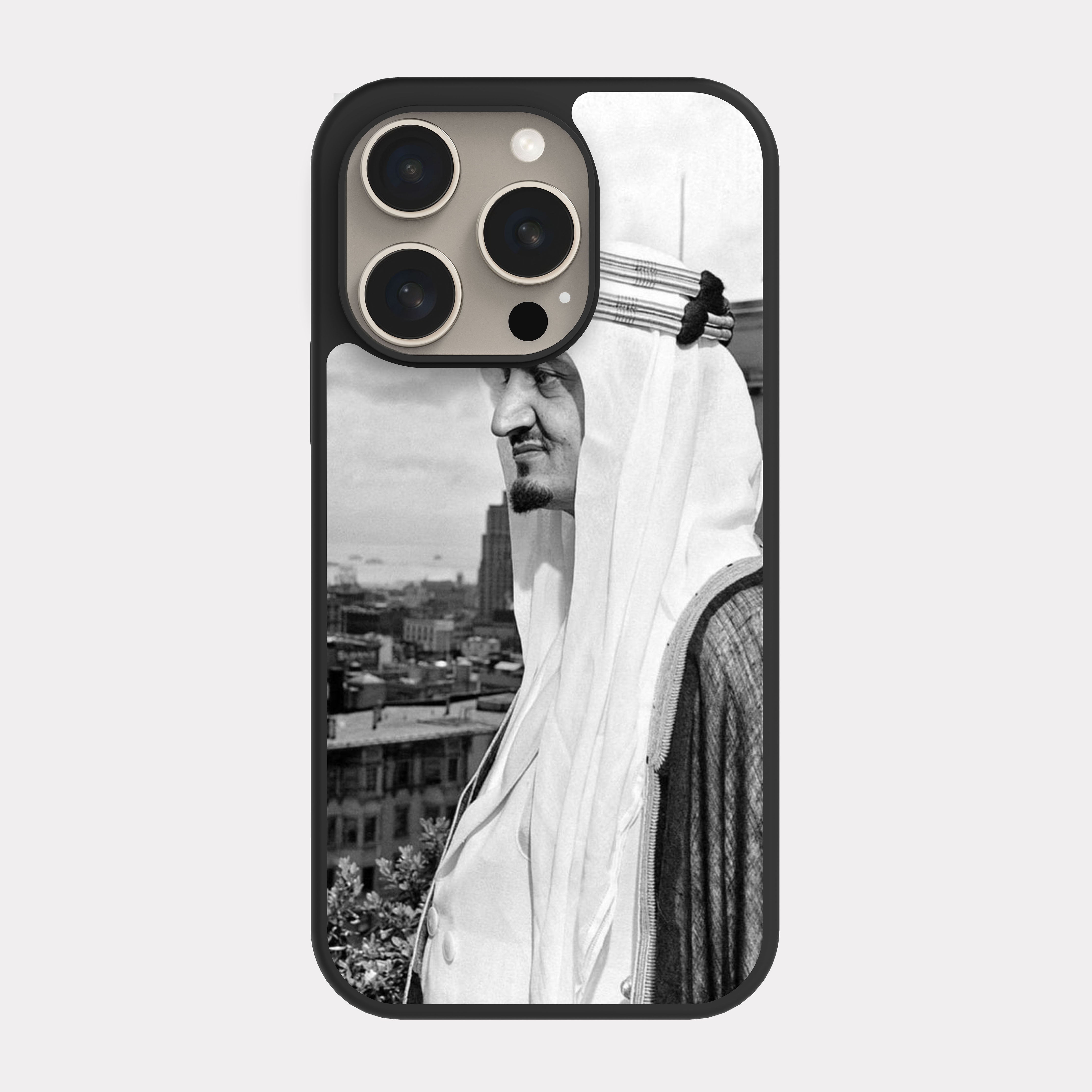 iPhone 15 Pro case cover King Faisal bin Abdulaziz White Black