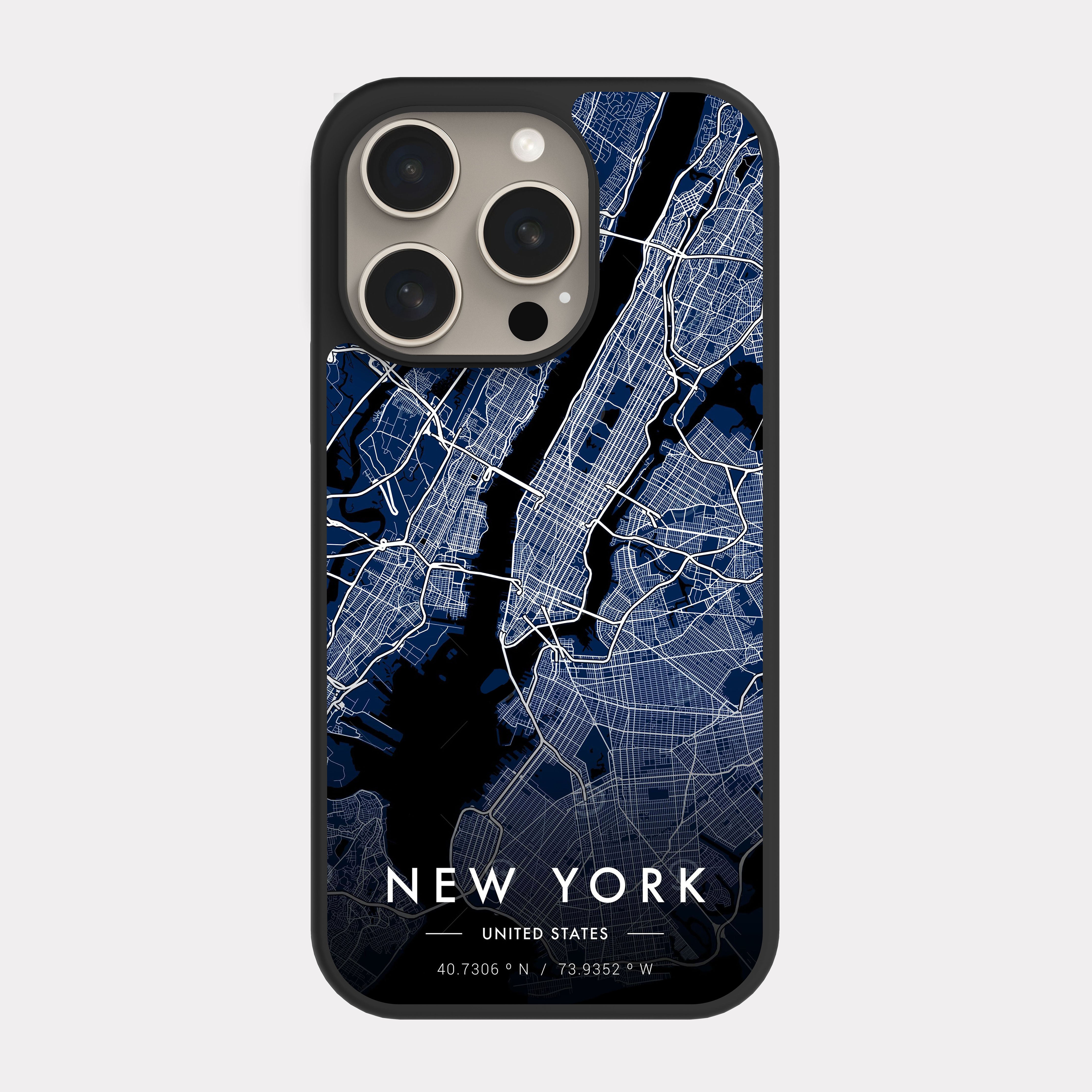 iPhone 15 Pro case cover New York City Map White