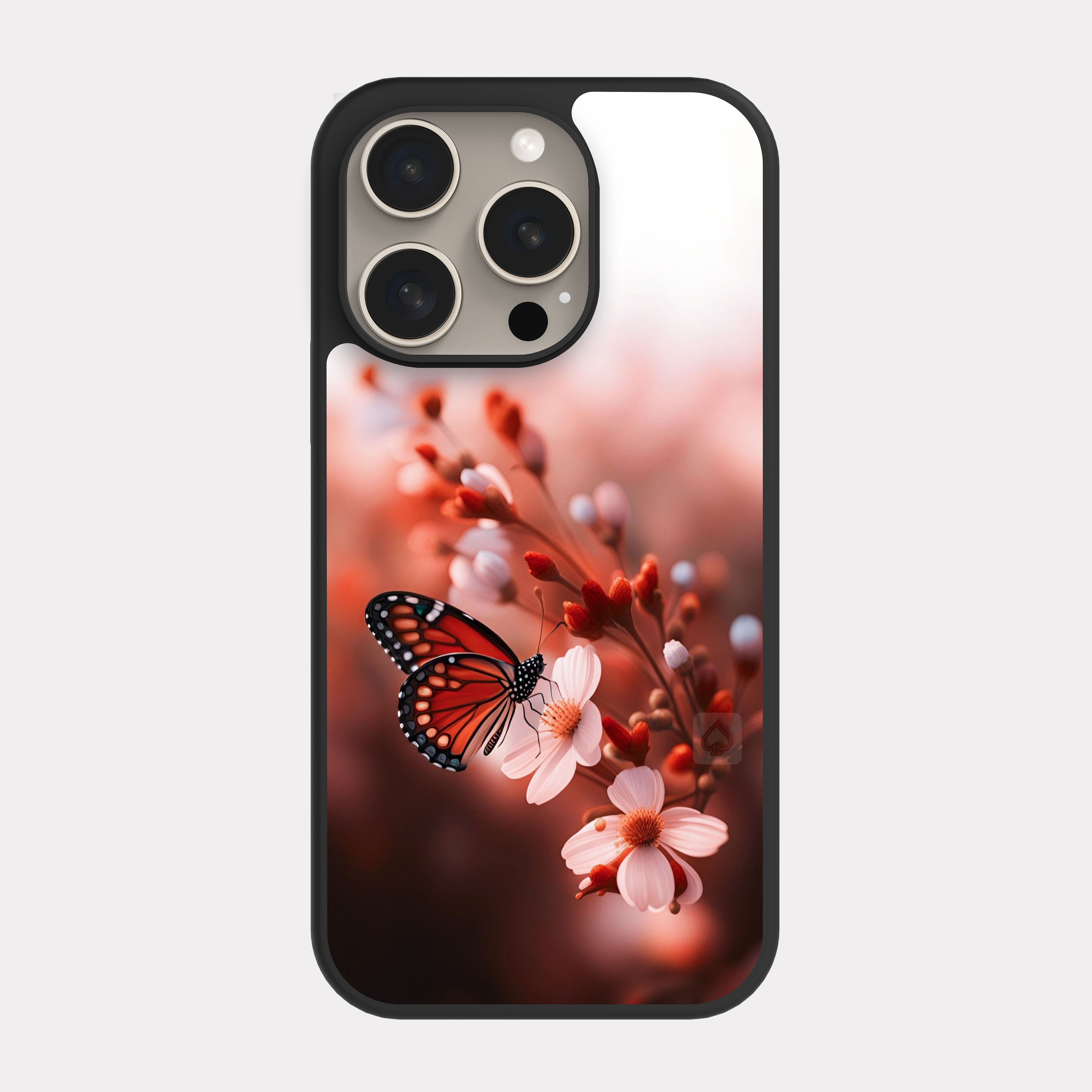 iPhone 15 Pro case cover Butterfly Rose Red