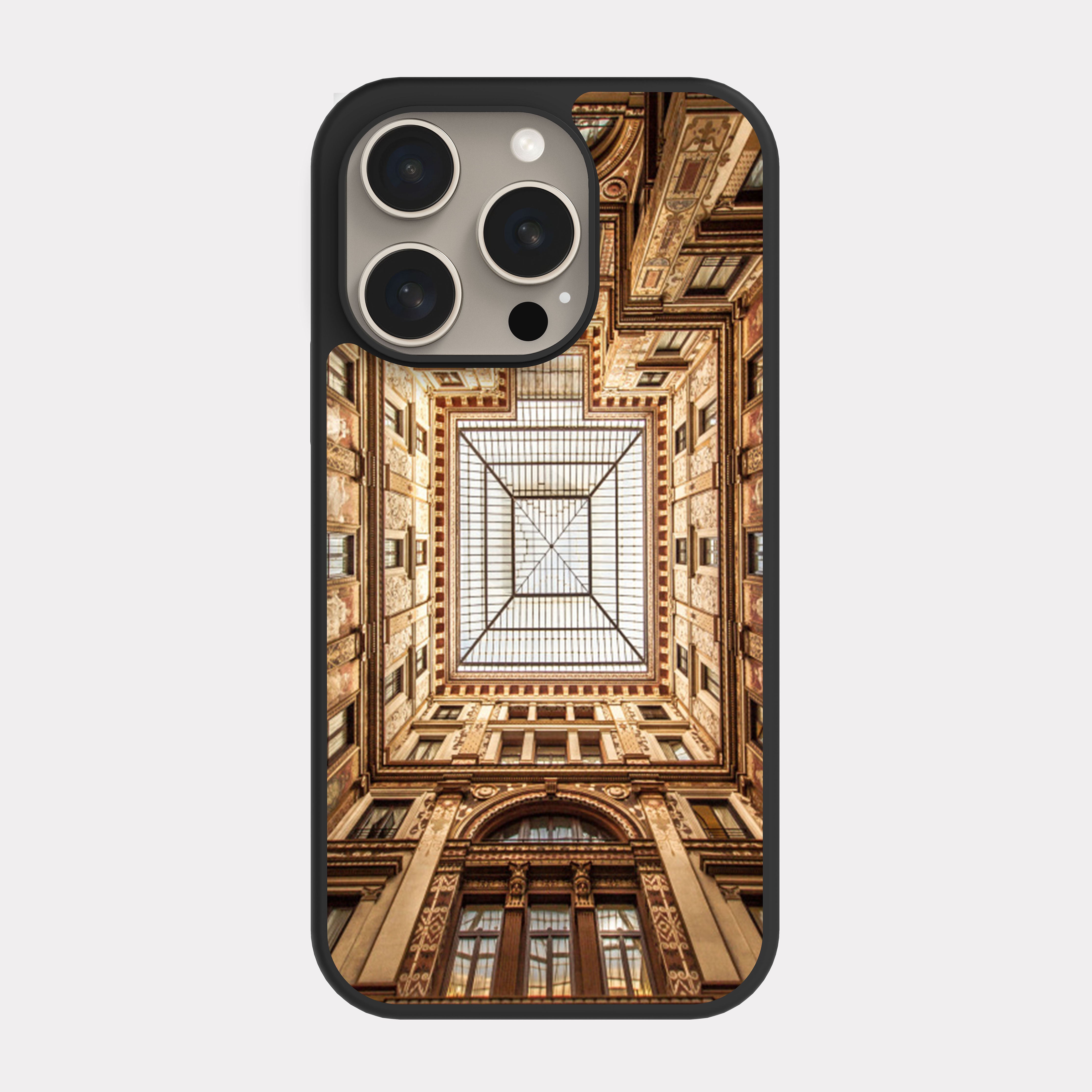 iPhone 15 Pro case cover Architectural Design Beige
