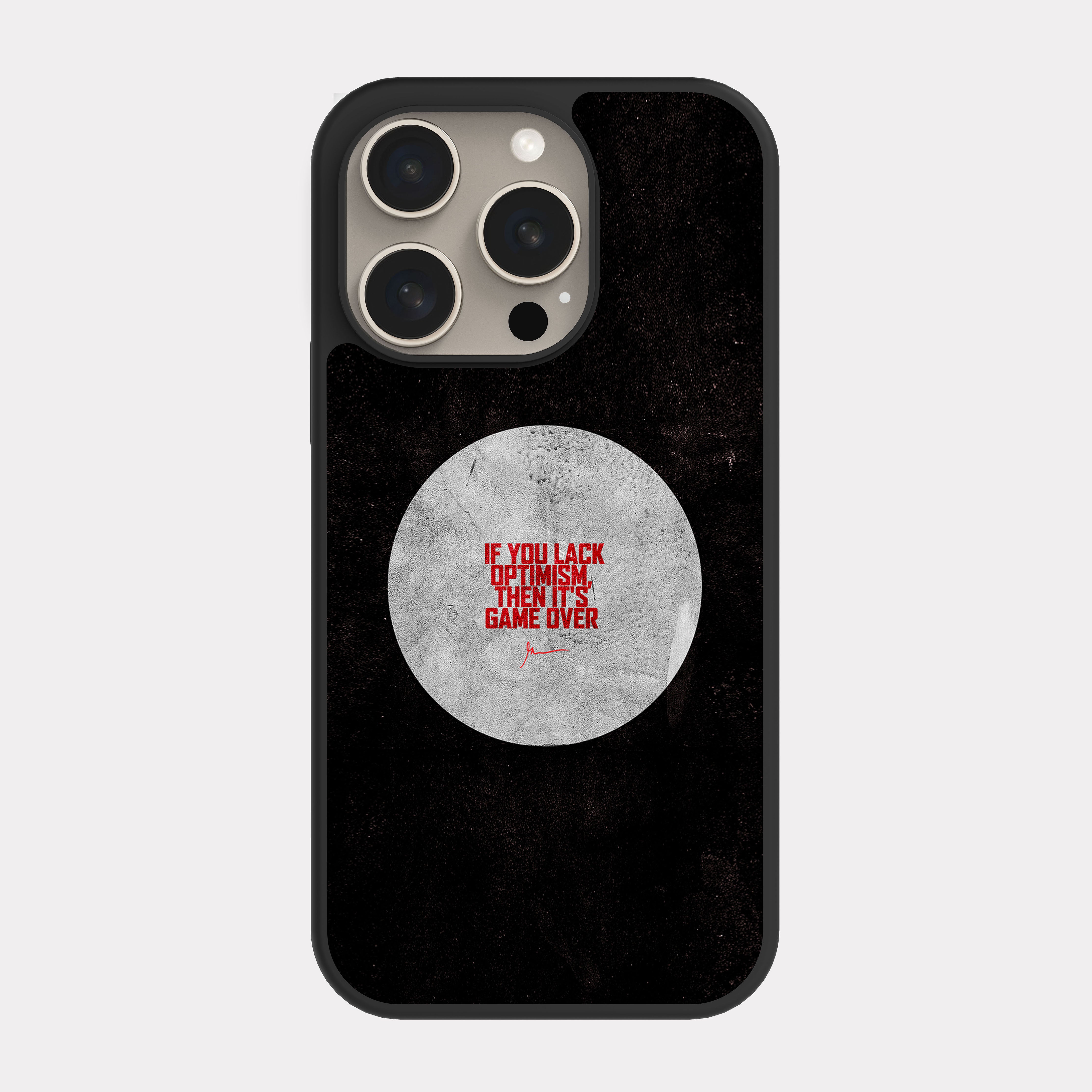 iPhone 15 Pro case cover English Quote if you lack optimism