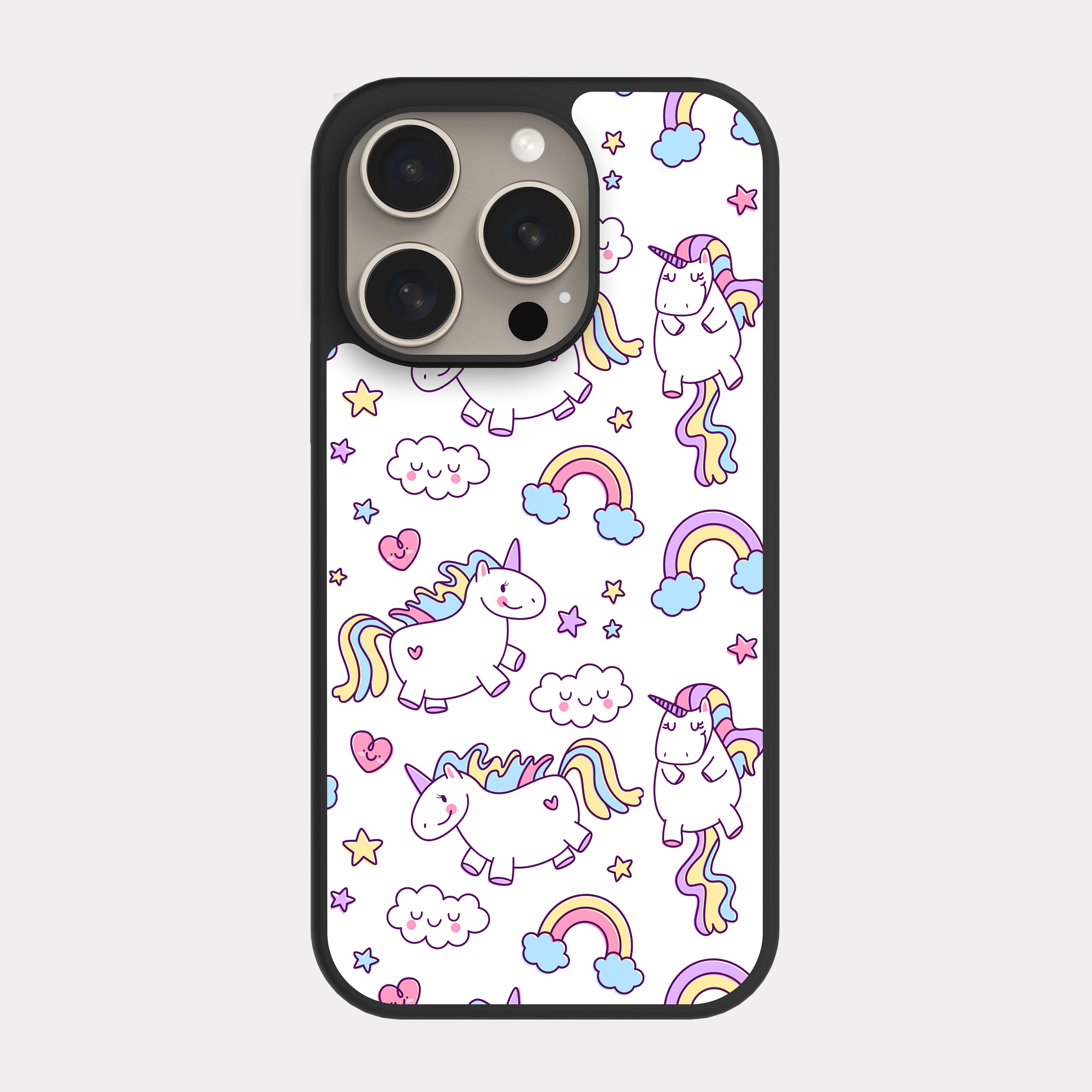 iPhone 15 Pro case cover Rainbow Unicorn