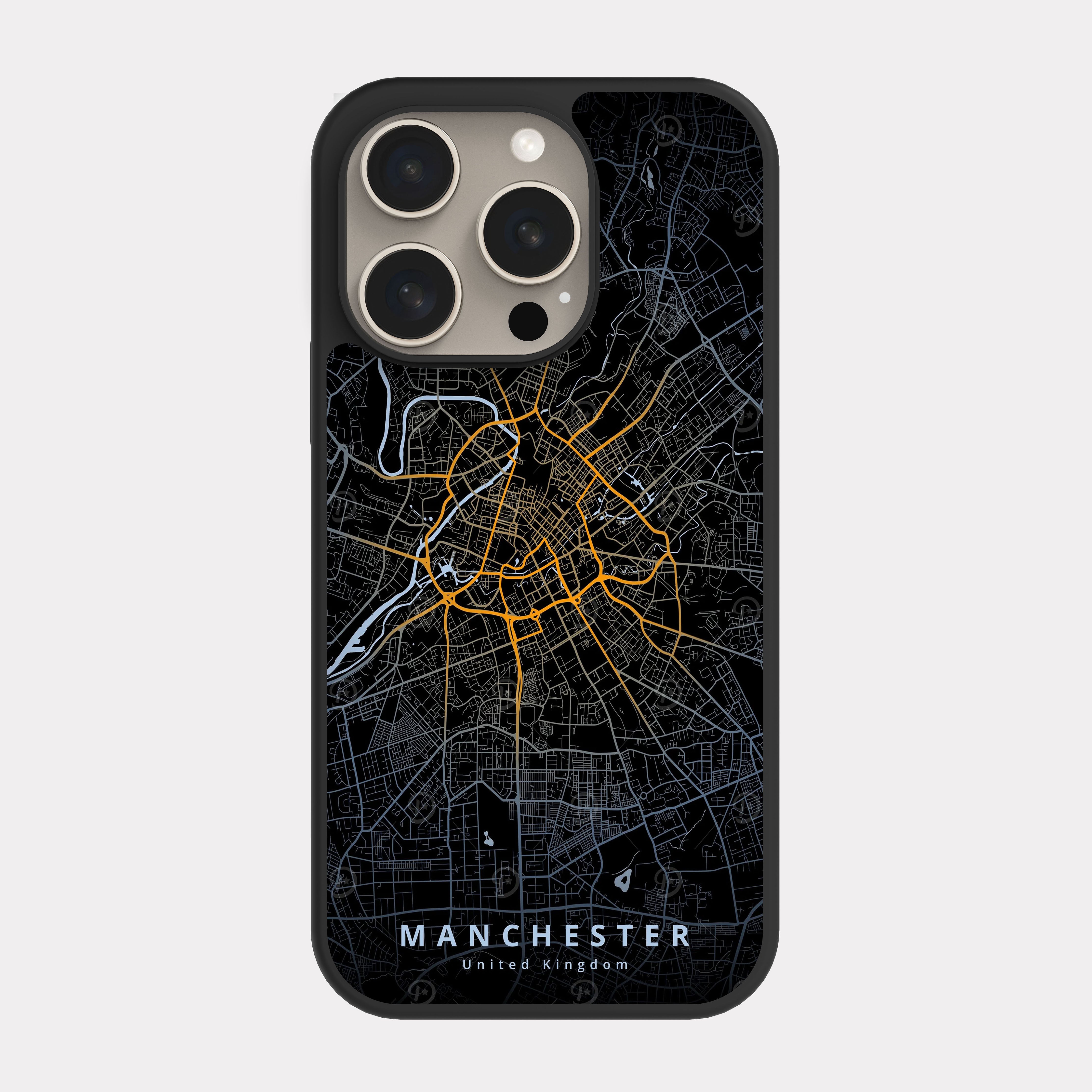 iPhone 15 Pro case cover Manchester United  City Map Yellow