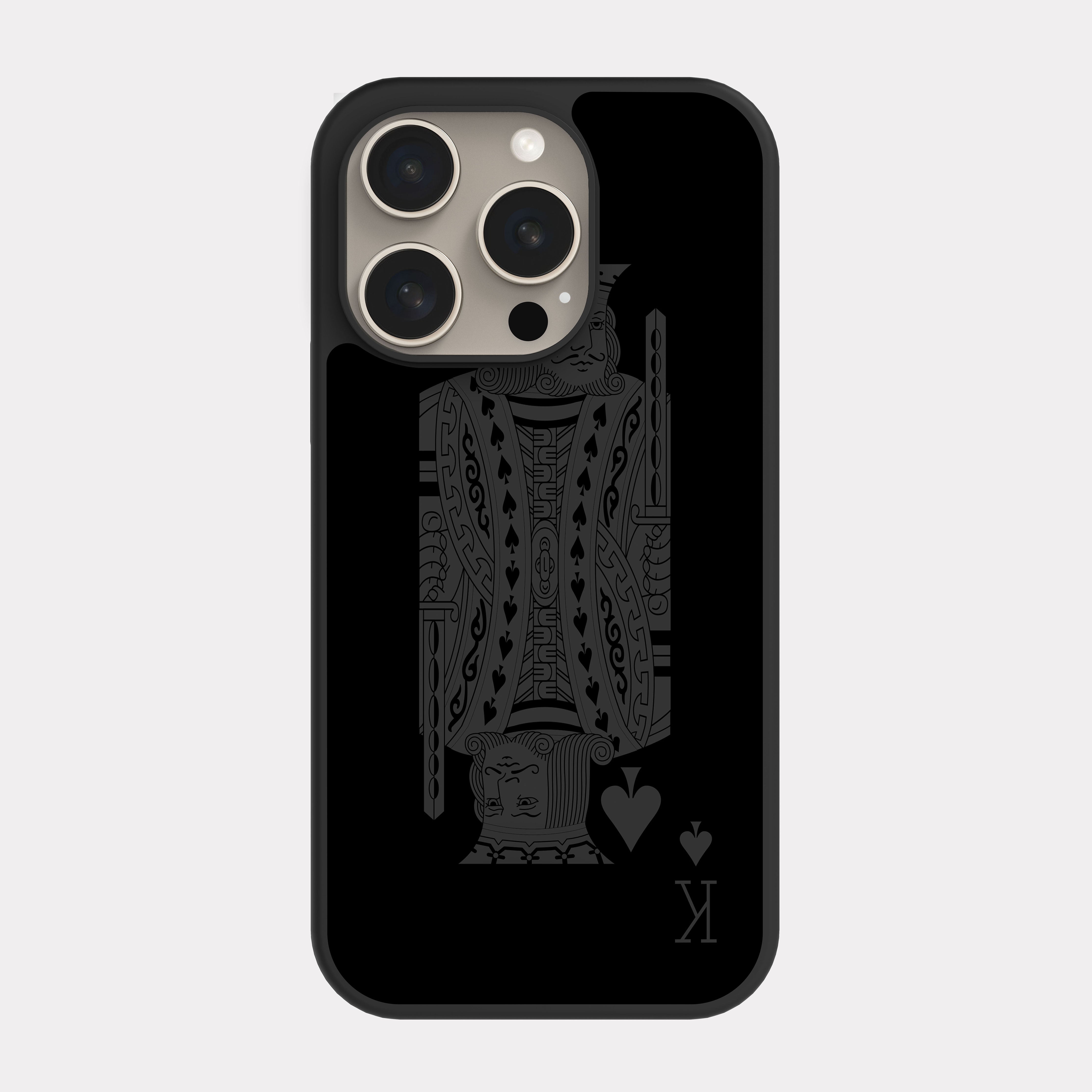 iPhone 15 Pro case cover King Of Spade Grey