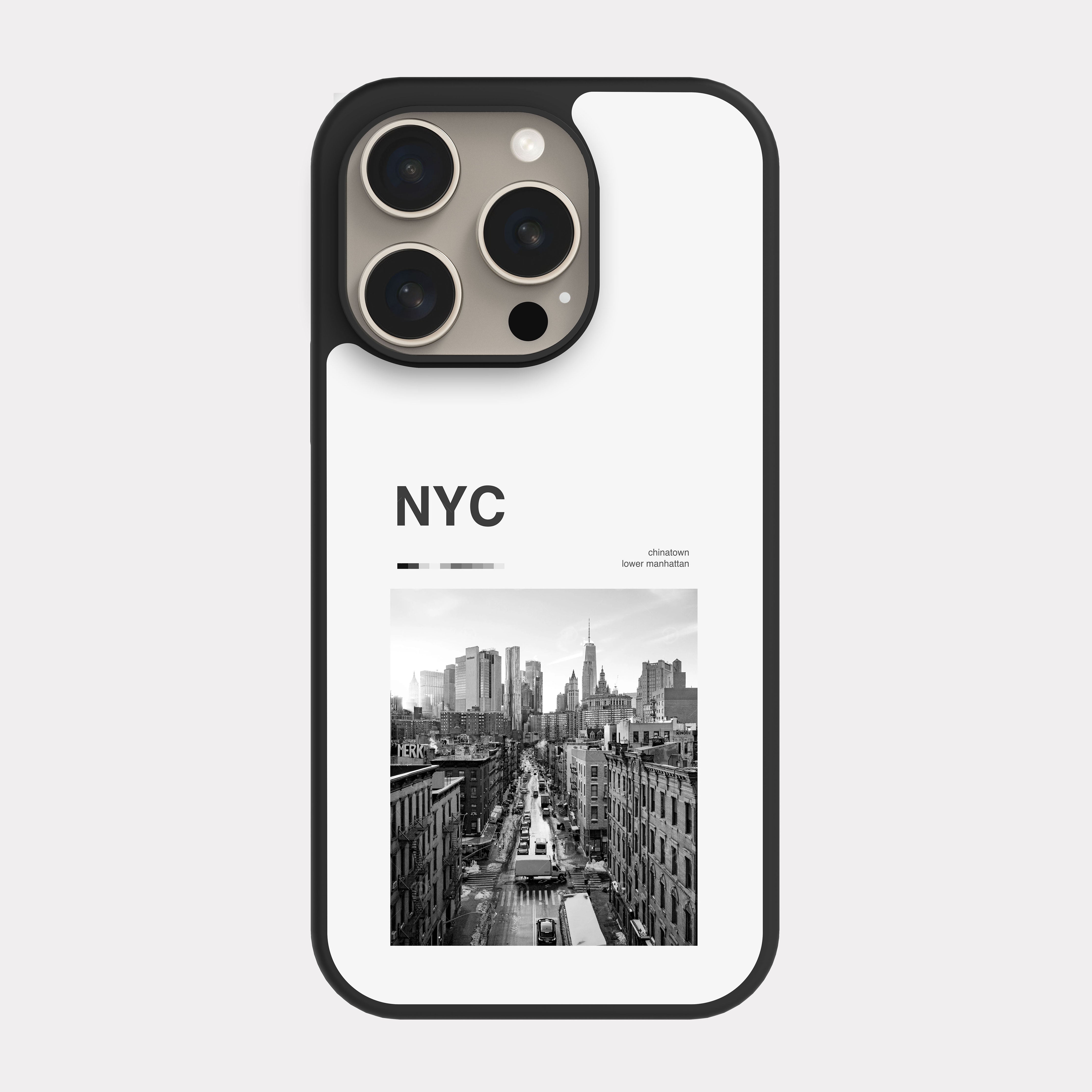 iPhone 15 Pro case cover New York Cityscapes Grey