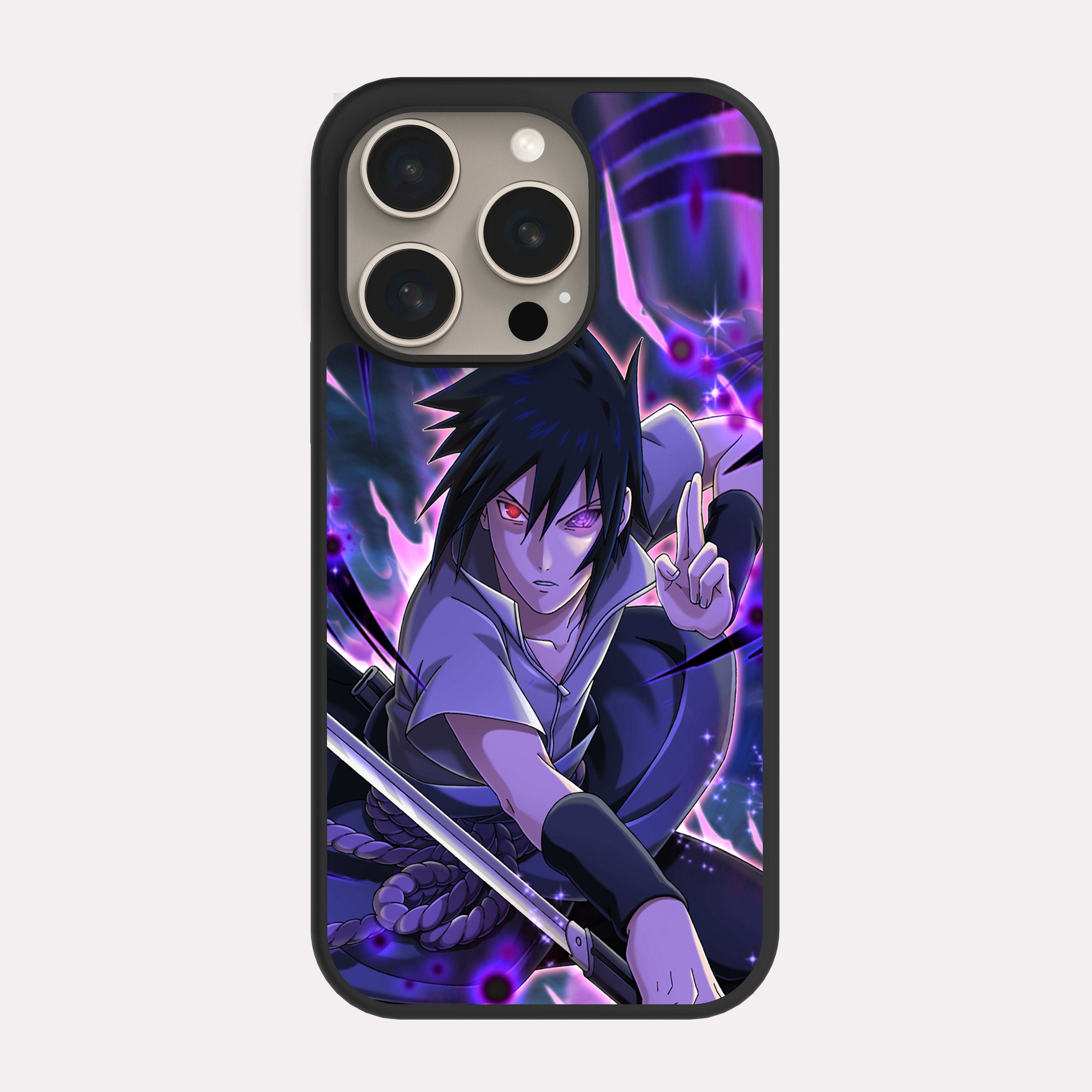 iPhone 15 Pro case cover Naruto Sasuke Purple