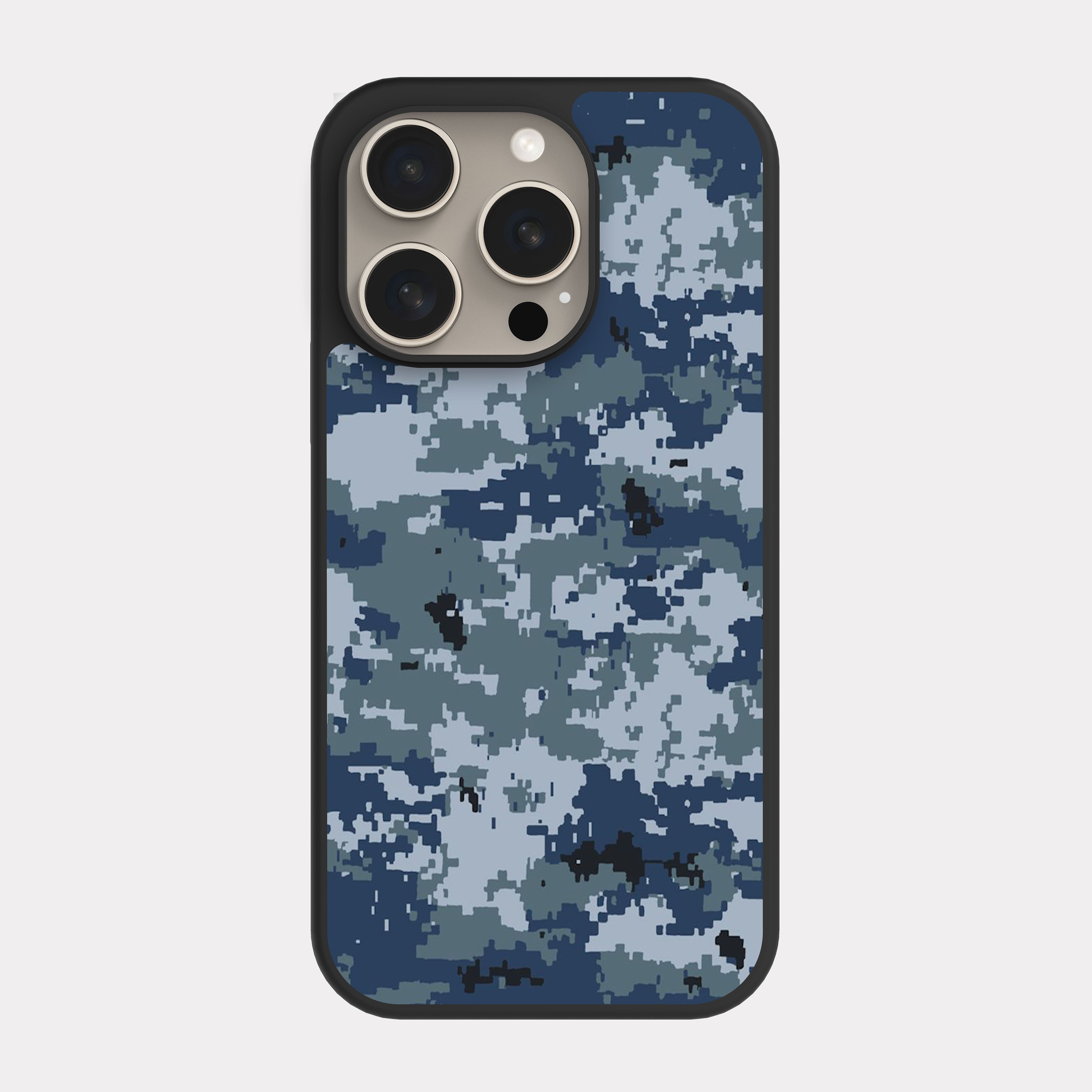 iPhone 15 Pro case cover Military Camo Blue