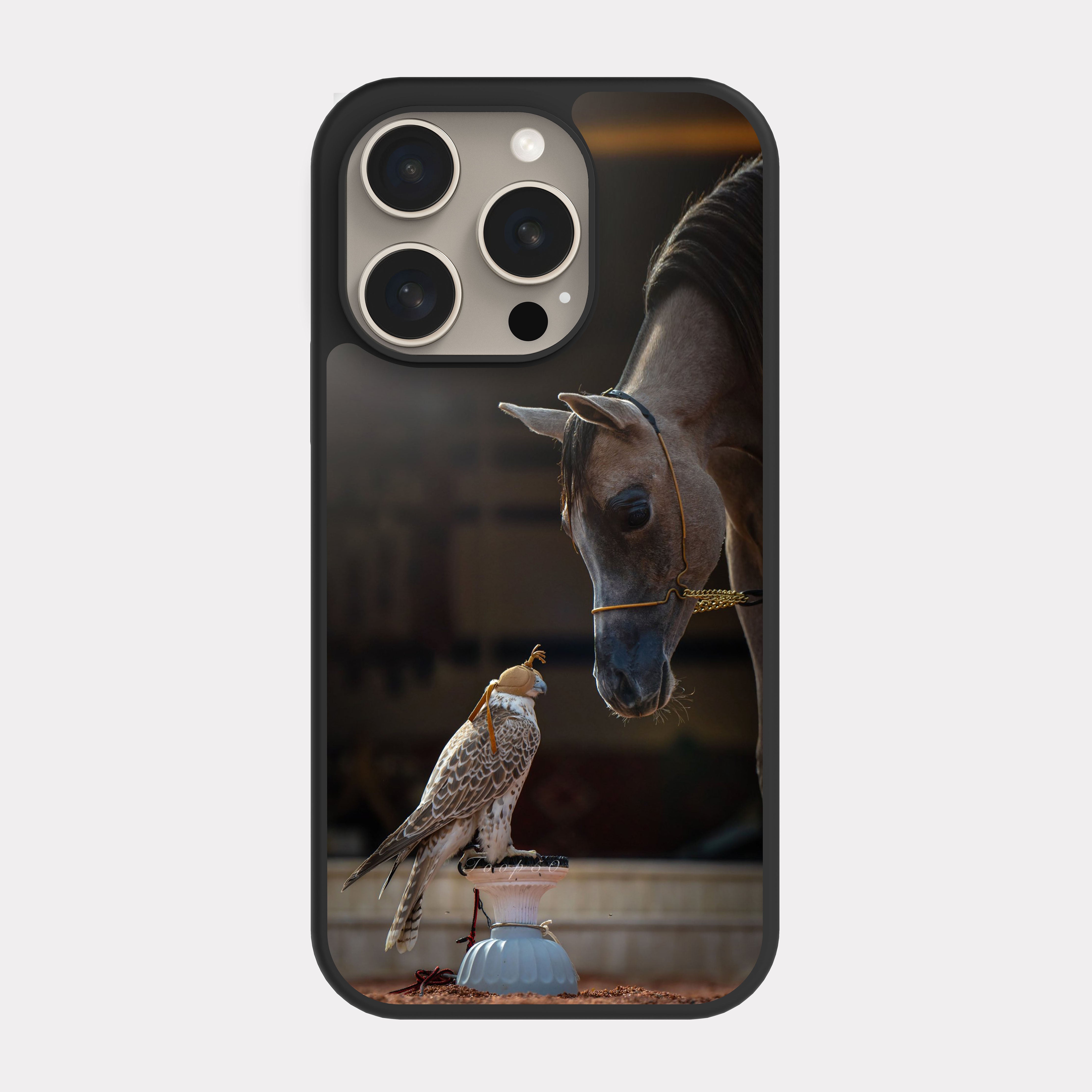 iPhone 15 Pro case cover Hawk And Horse Brown