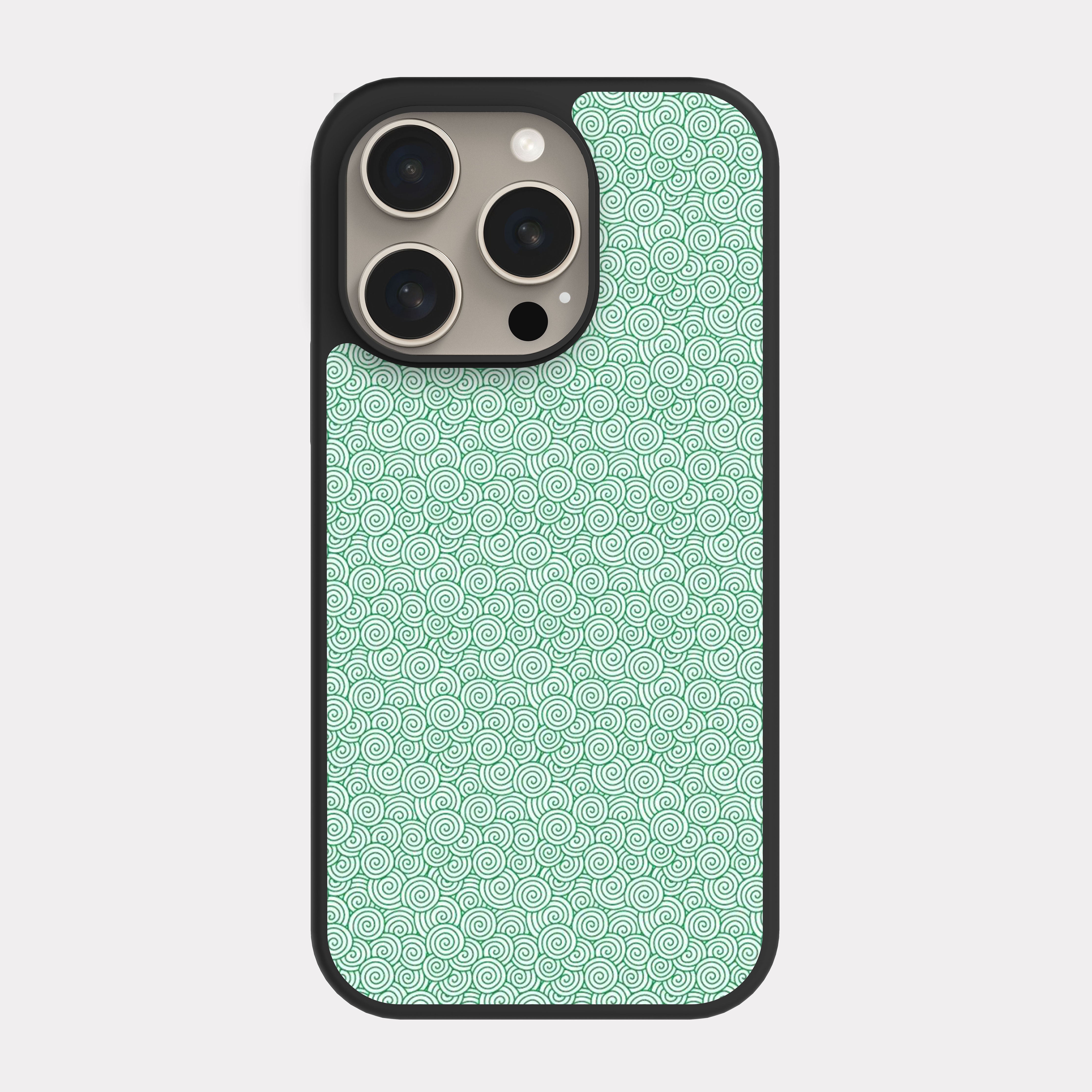 iPhone 15 Pro case cover Waves Pattern lime green
