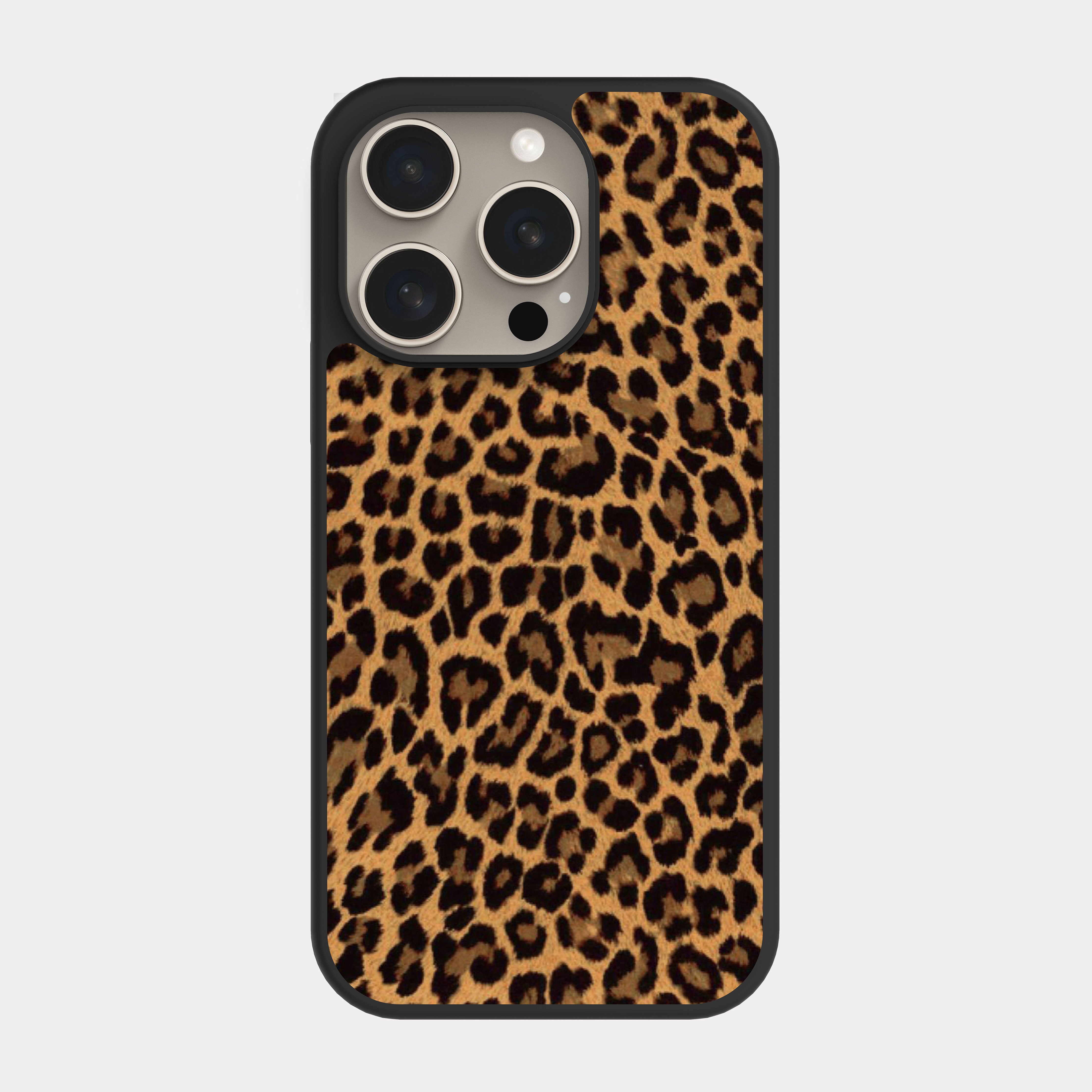 iPhone 15 Pro case cover Leopard print Gold
