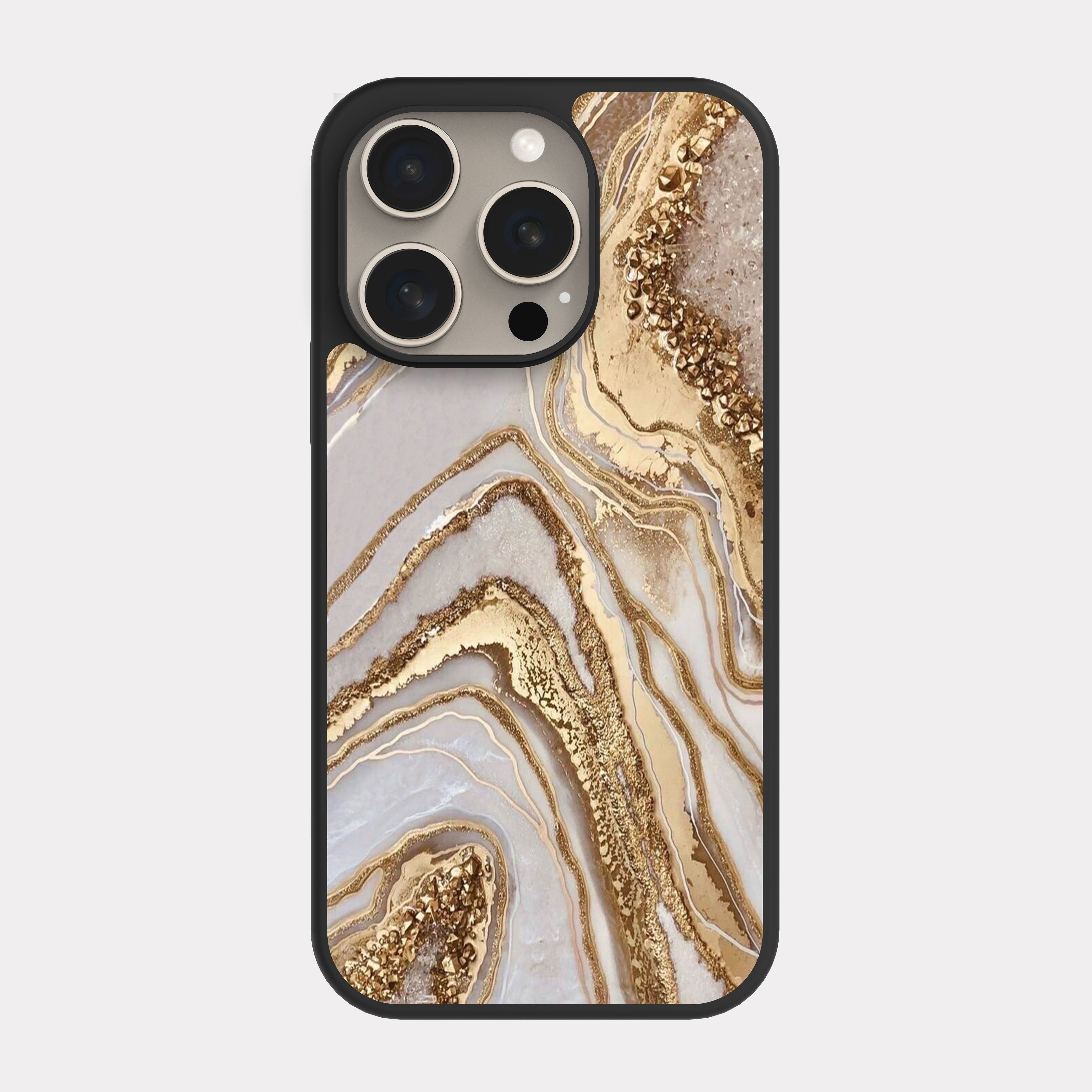 iPhone 15 Pro case cover Golden Marble Beige