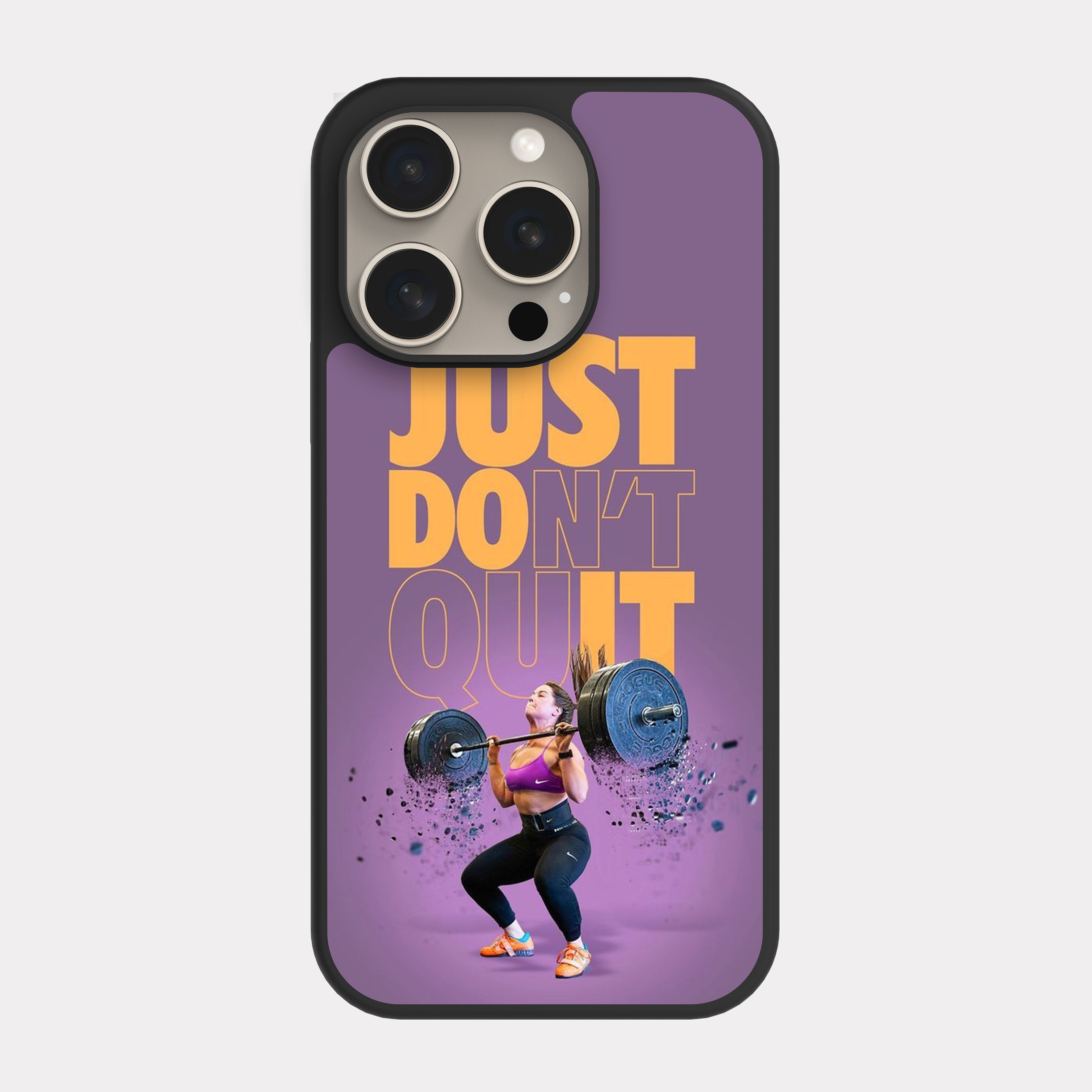 iPhone 15 Pro case cover Just Don't Quit Purple