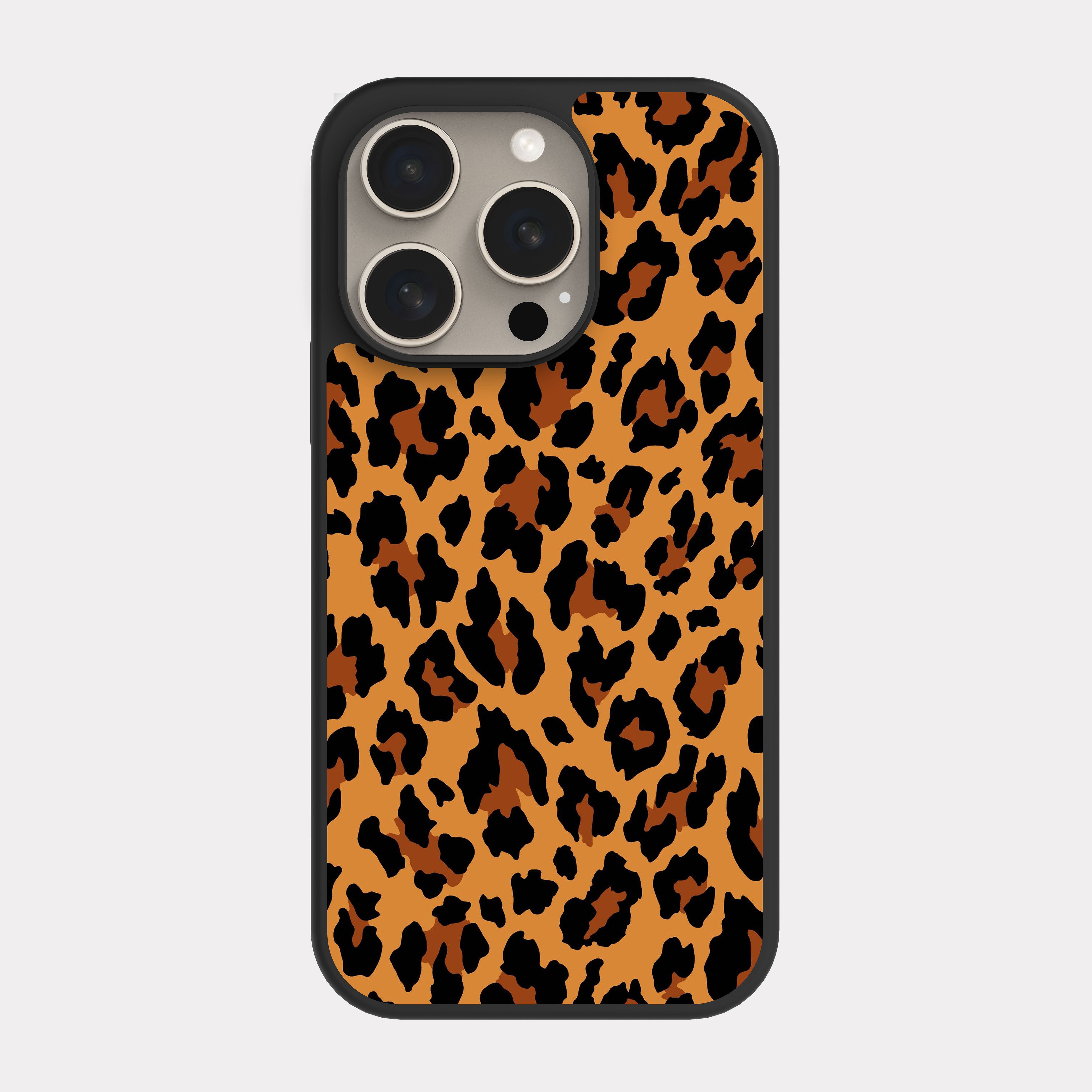 iPhone 15 Pro case cover Leopard print Orange