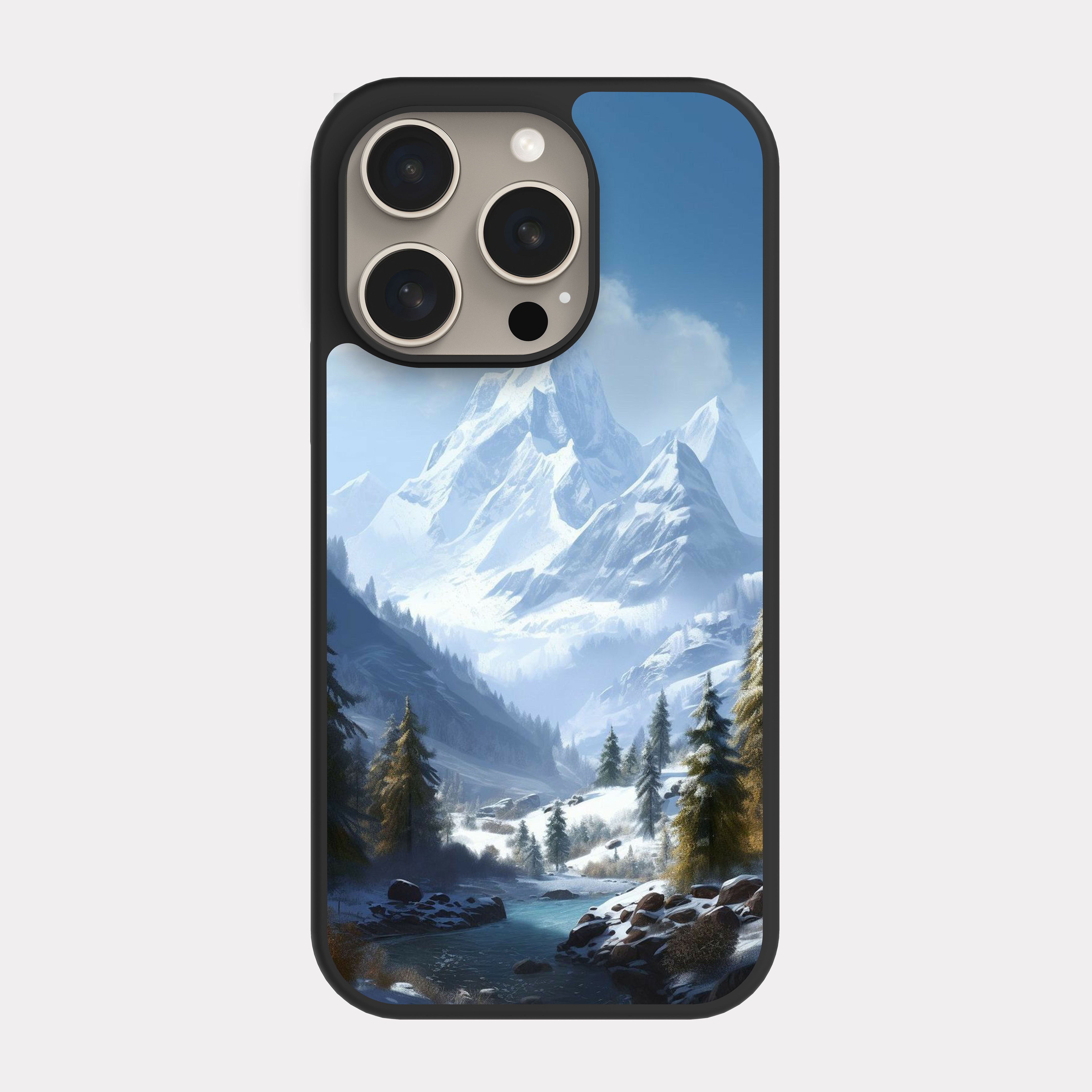 iPhone 15 Pro case cover Ice Mountain  White