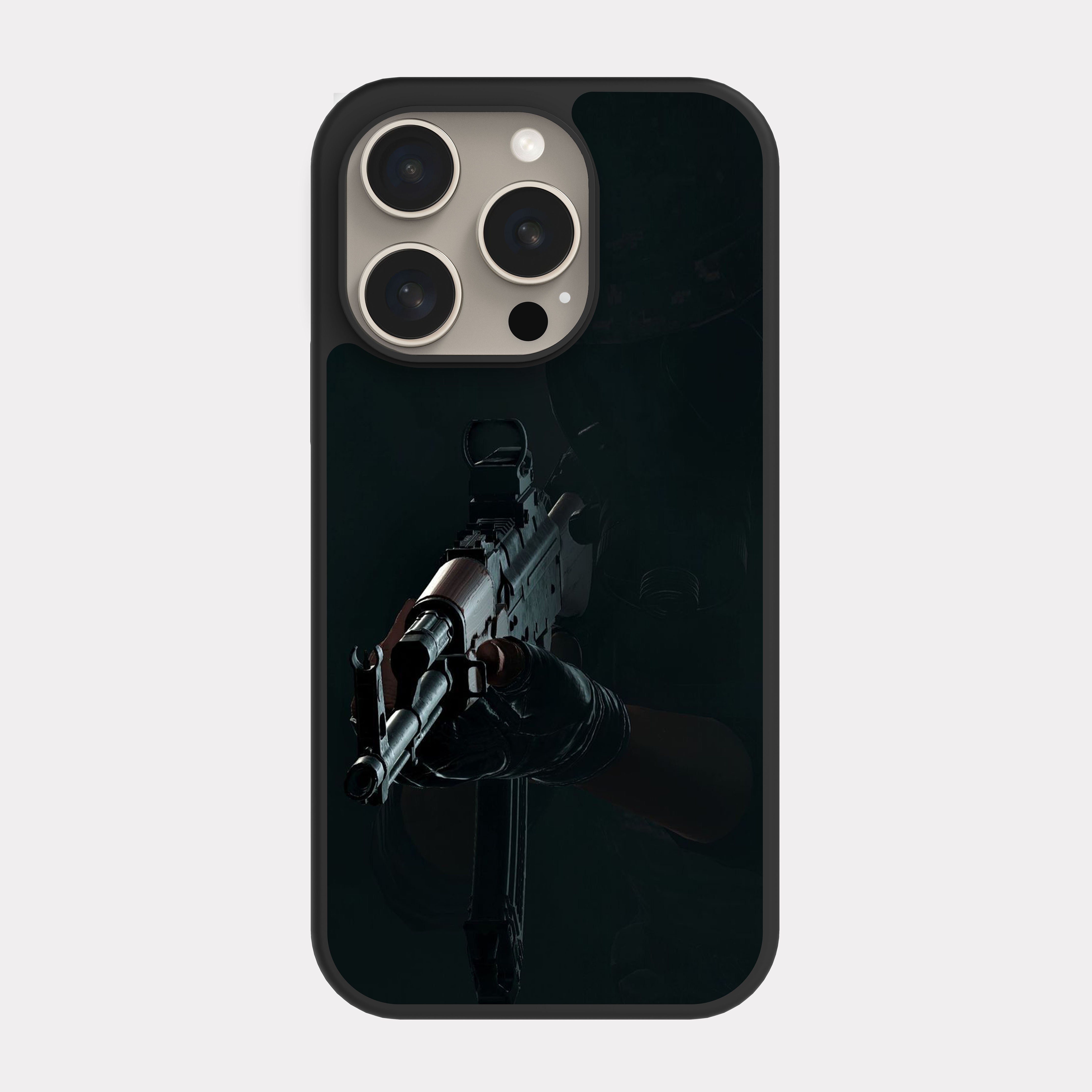 iPhone 15 Pro case cover Combat soldier Black Gray