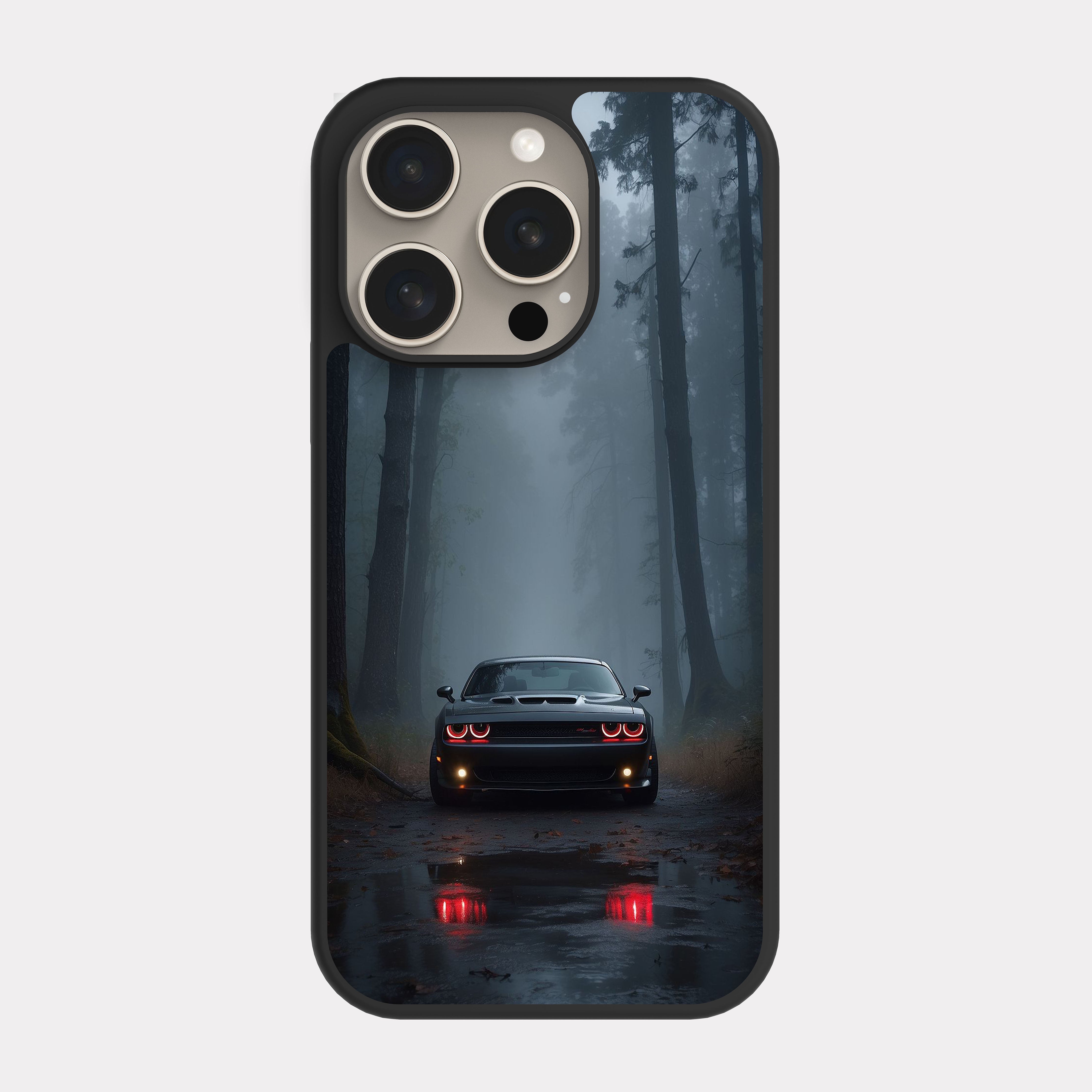 iPhone 15 Pro case cover Dodge Challenger Hellcat Srt White