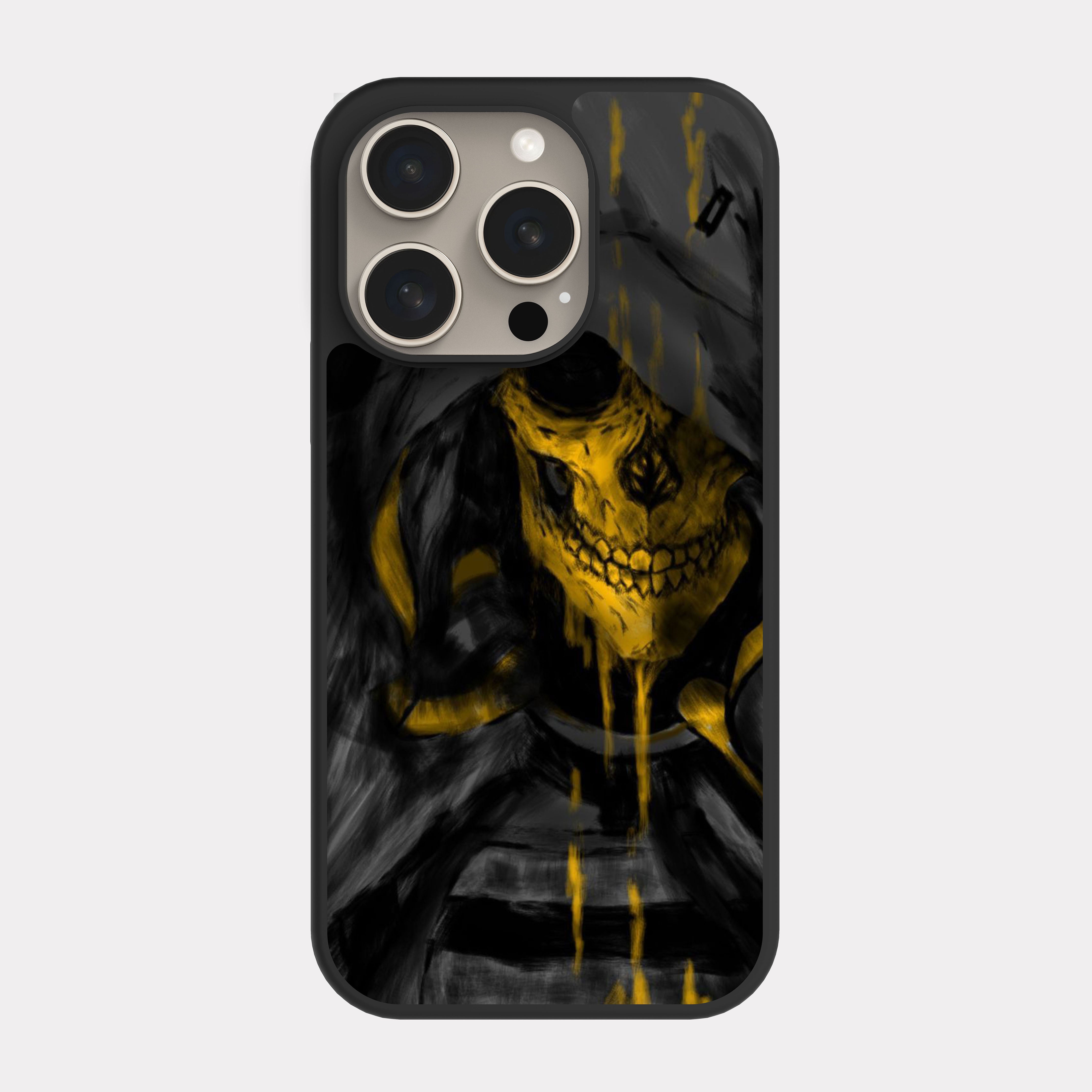 iPhone 15 Pro case cover Golden Skull Yellow