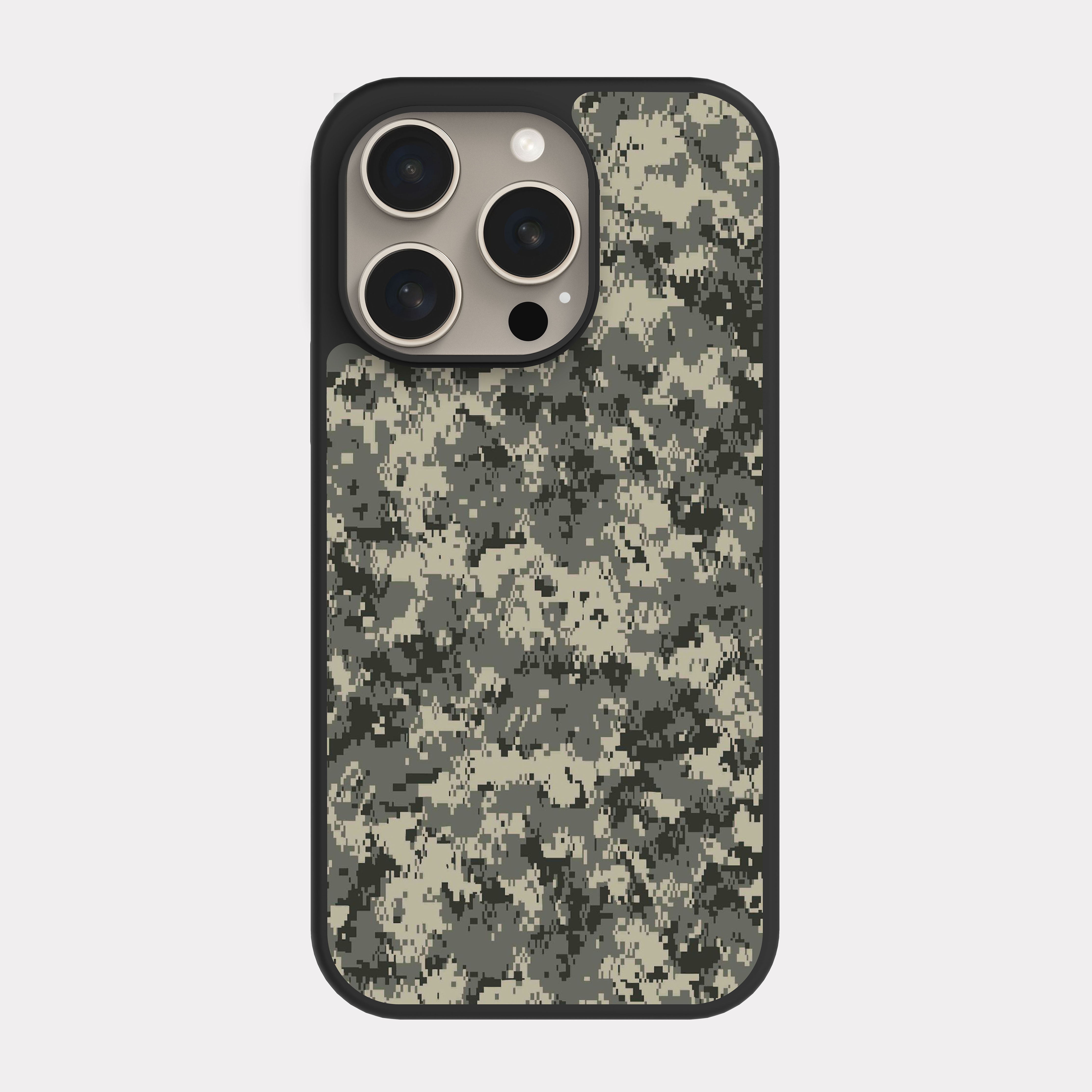 iPhone 15 Pro case cover Military Camo Beige Gray