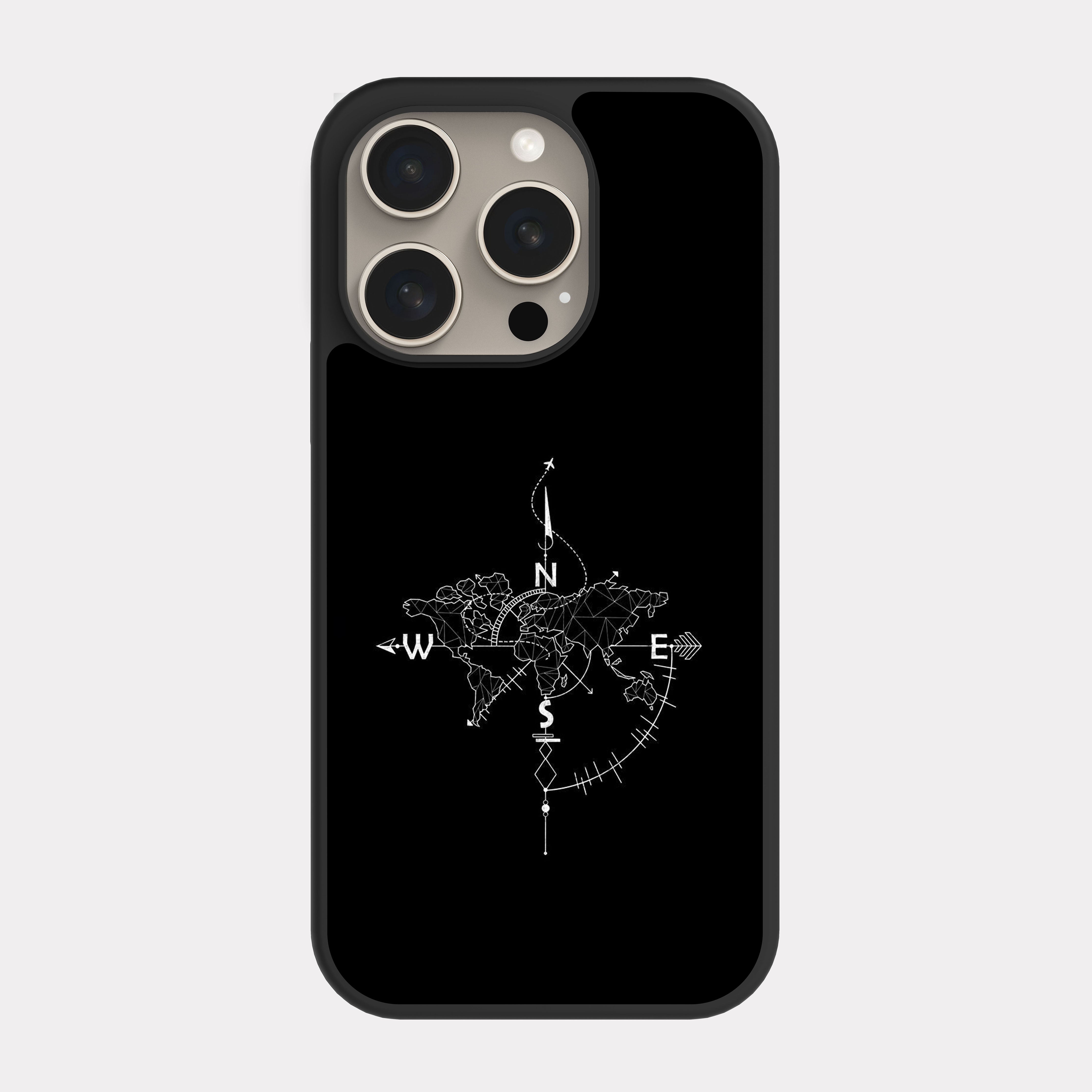 iPhone 15 Pro case cover World Map Black