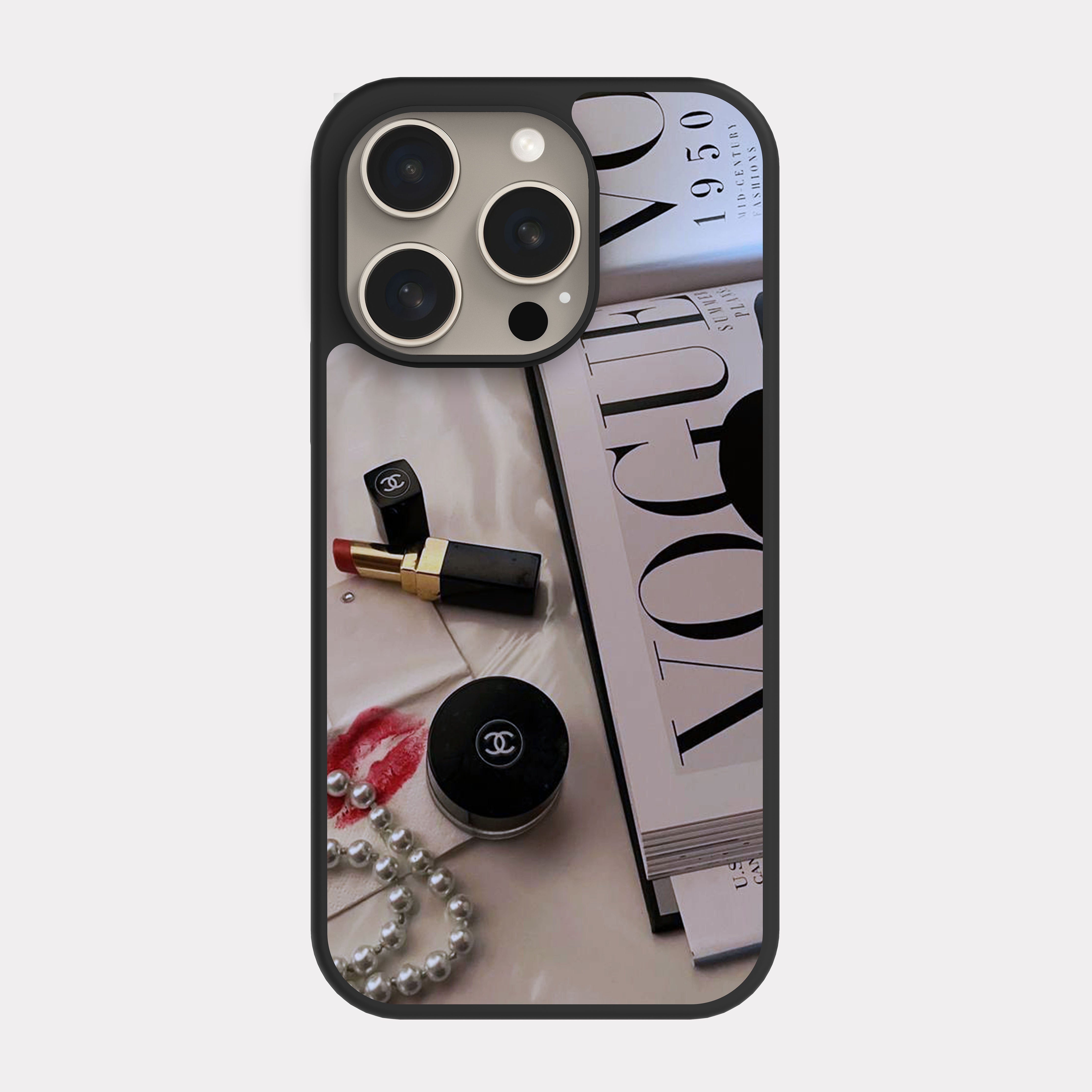 iPhone 15 Pro case cover Chanel White Red