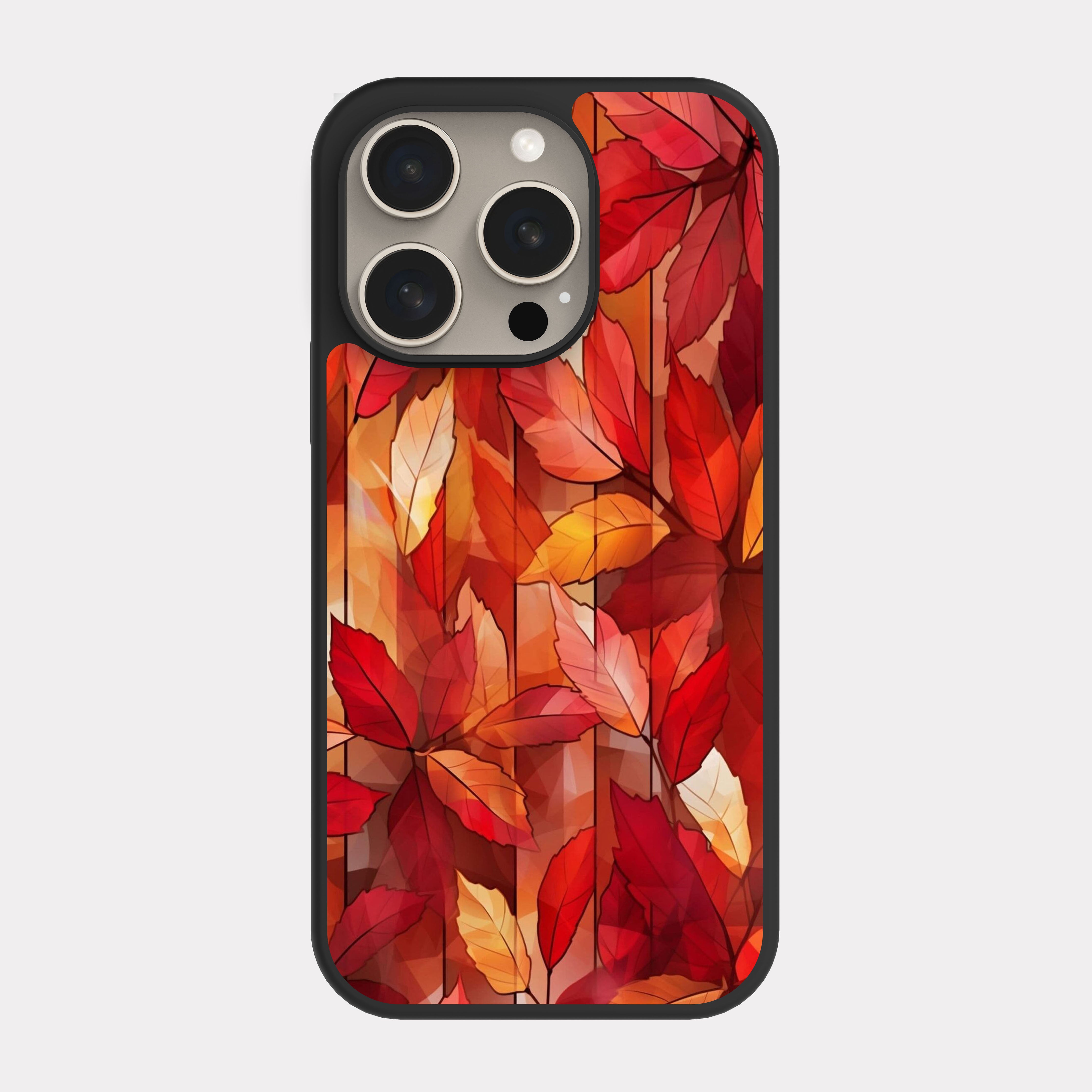 iPhone 15 Pro case cover Tree Leaves Orange