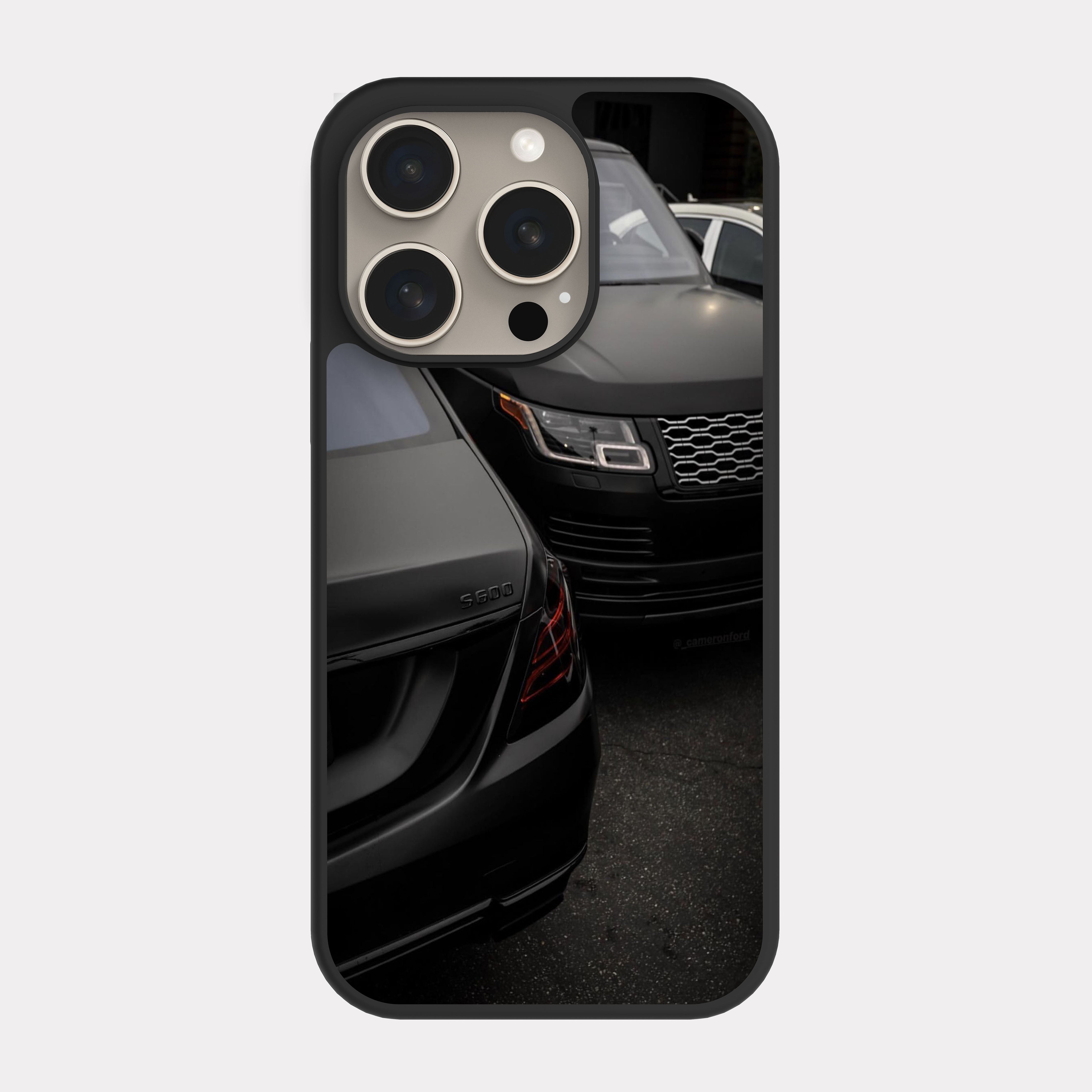 iPhone 15 Pro case cover Rang Rover and Mercedes Black