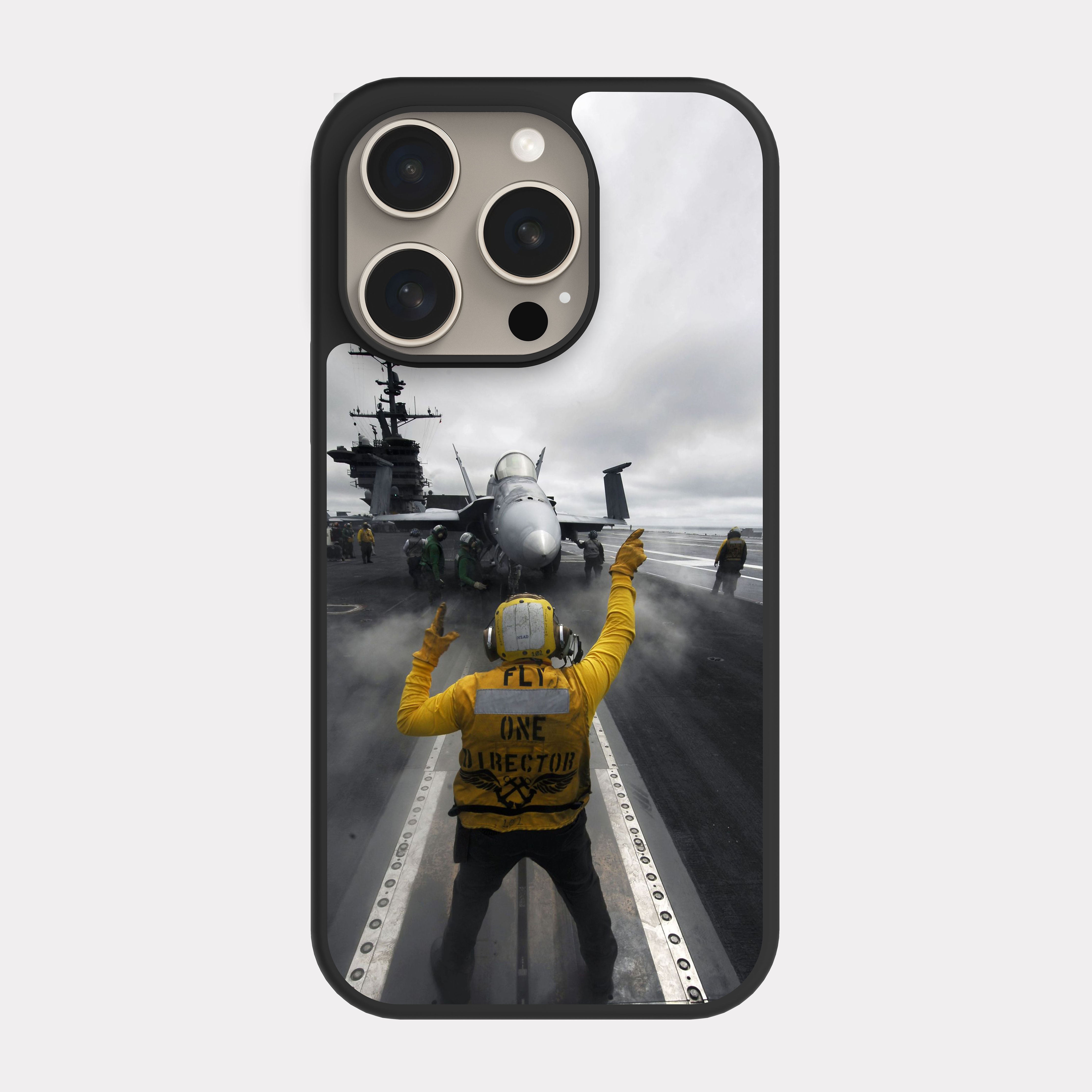 iPhone 15 Pro case cover Military Aircraft Carrier Yellow