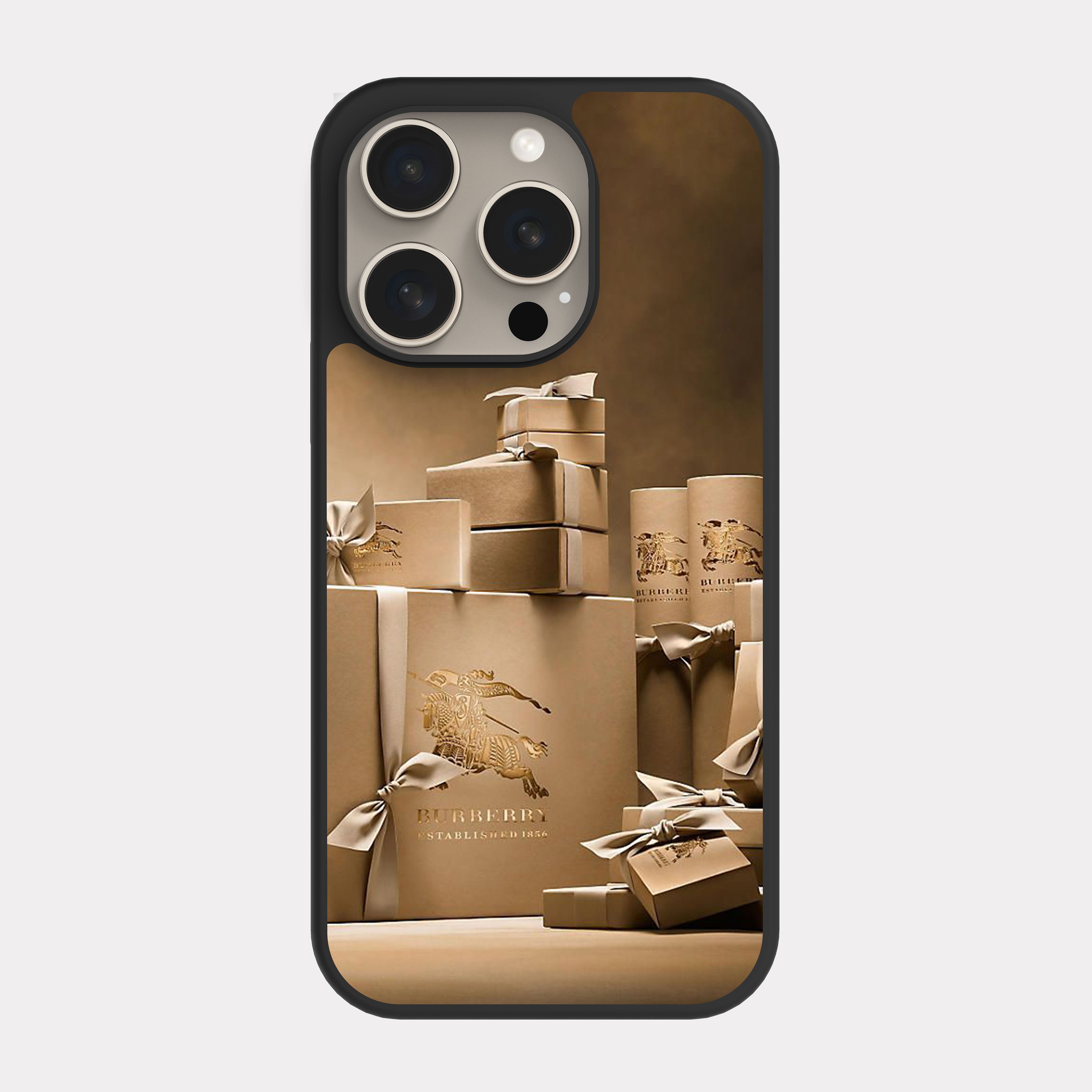 iPhone 15 Pro case cover Burberry Beige Gold