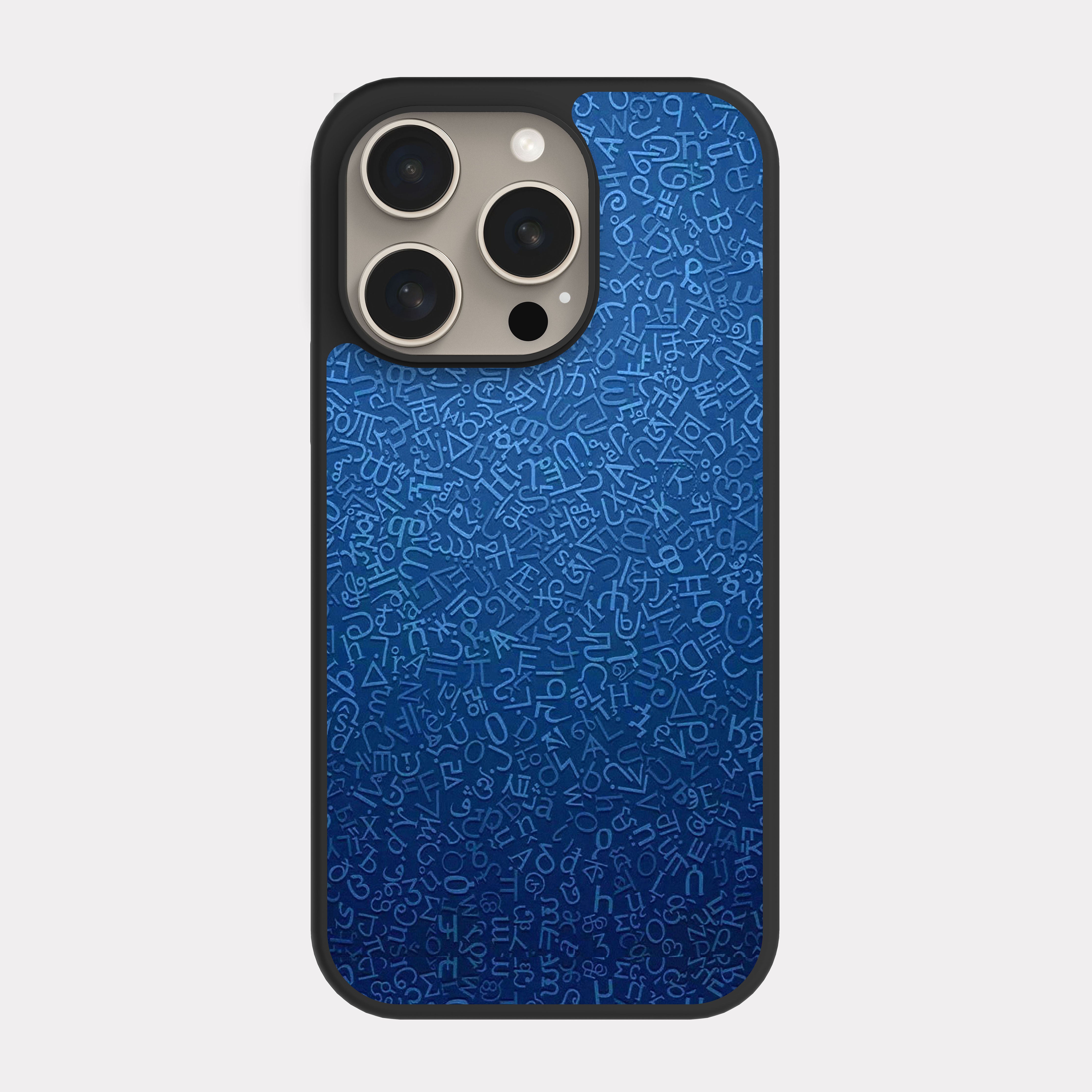 iPhone 15 Pro case cover Lettering Pattern Blue