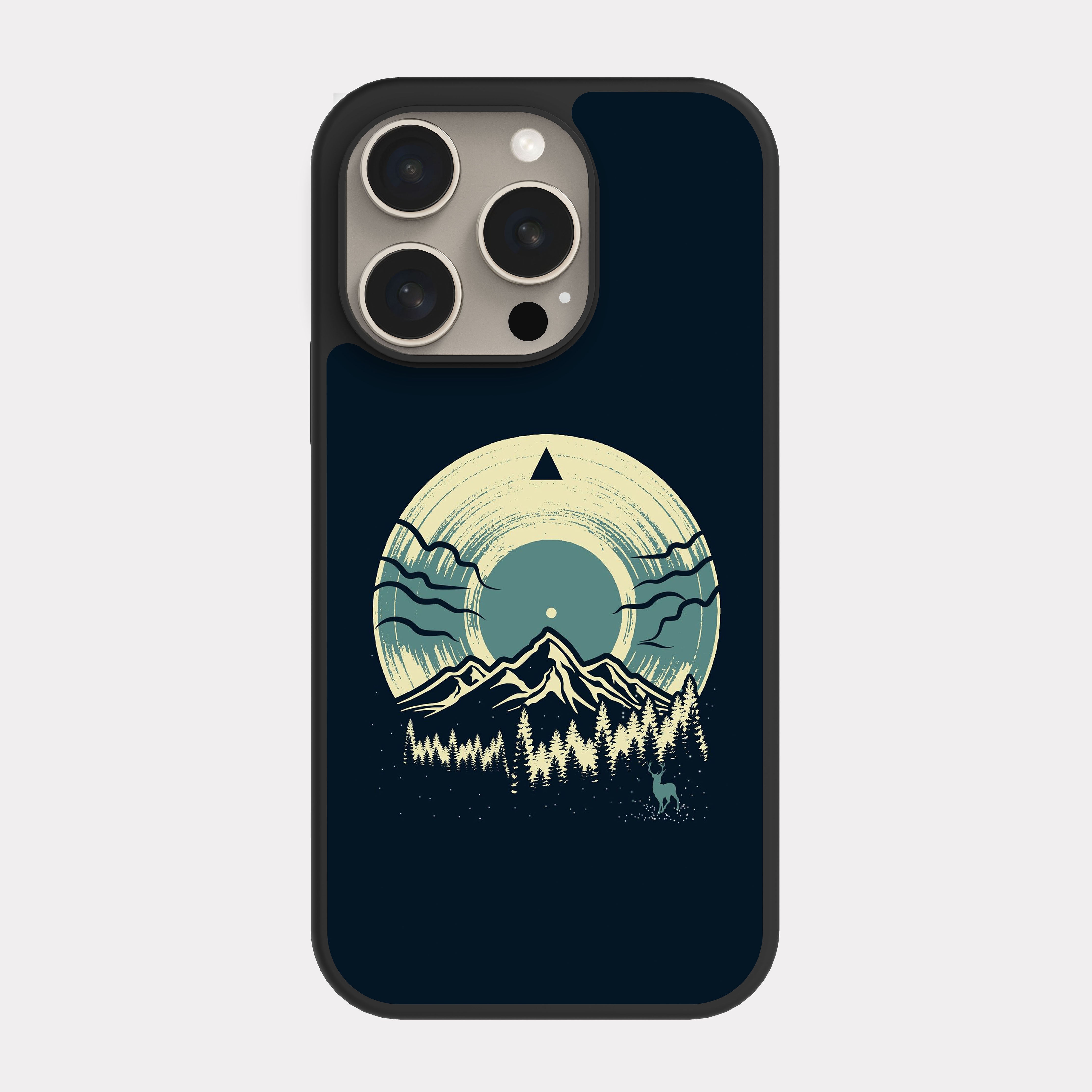 iPhone 15 Pro case cover Mountain and forest Blue