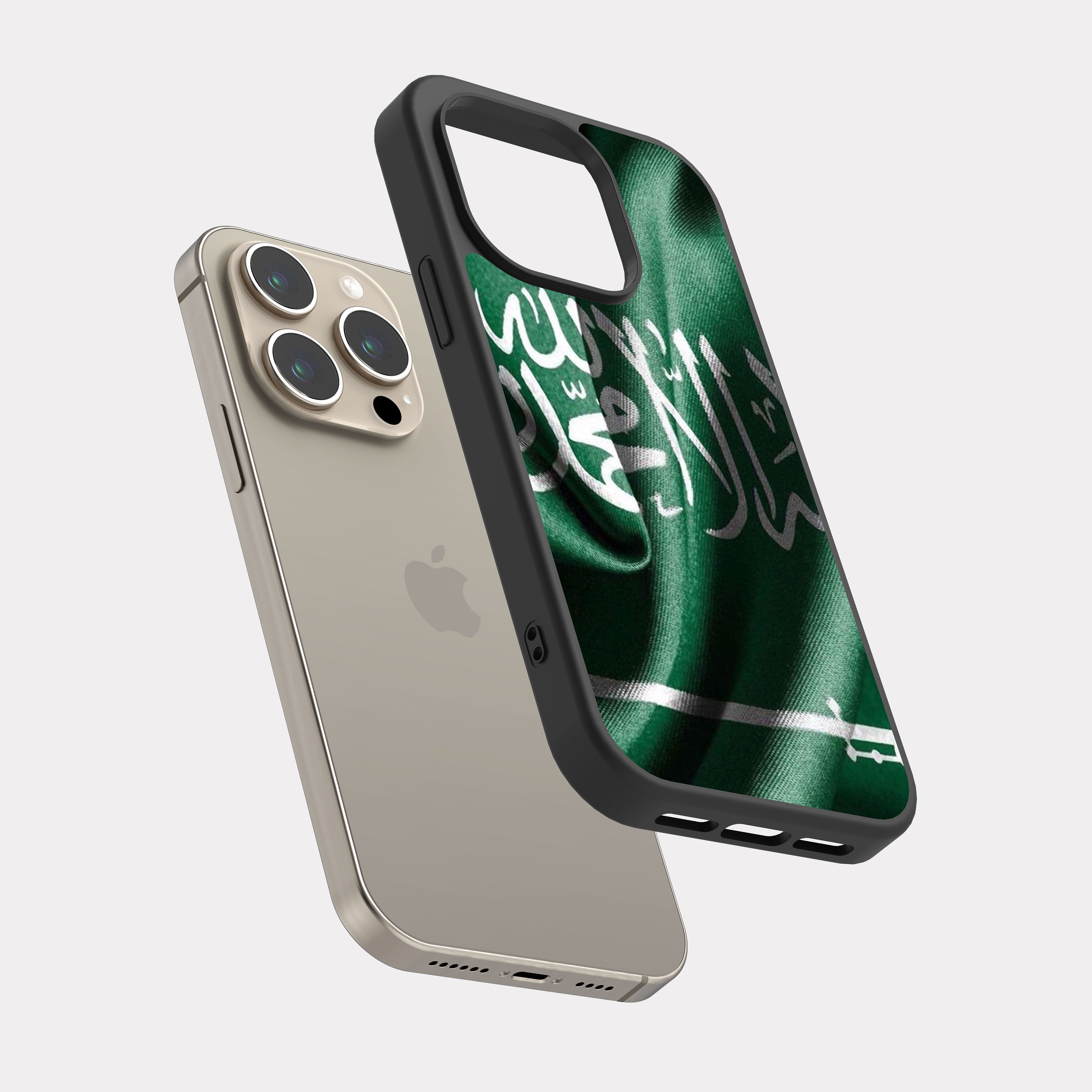 iPhone 15 Pro case cover The Great Saudi Arabia White green