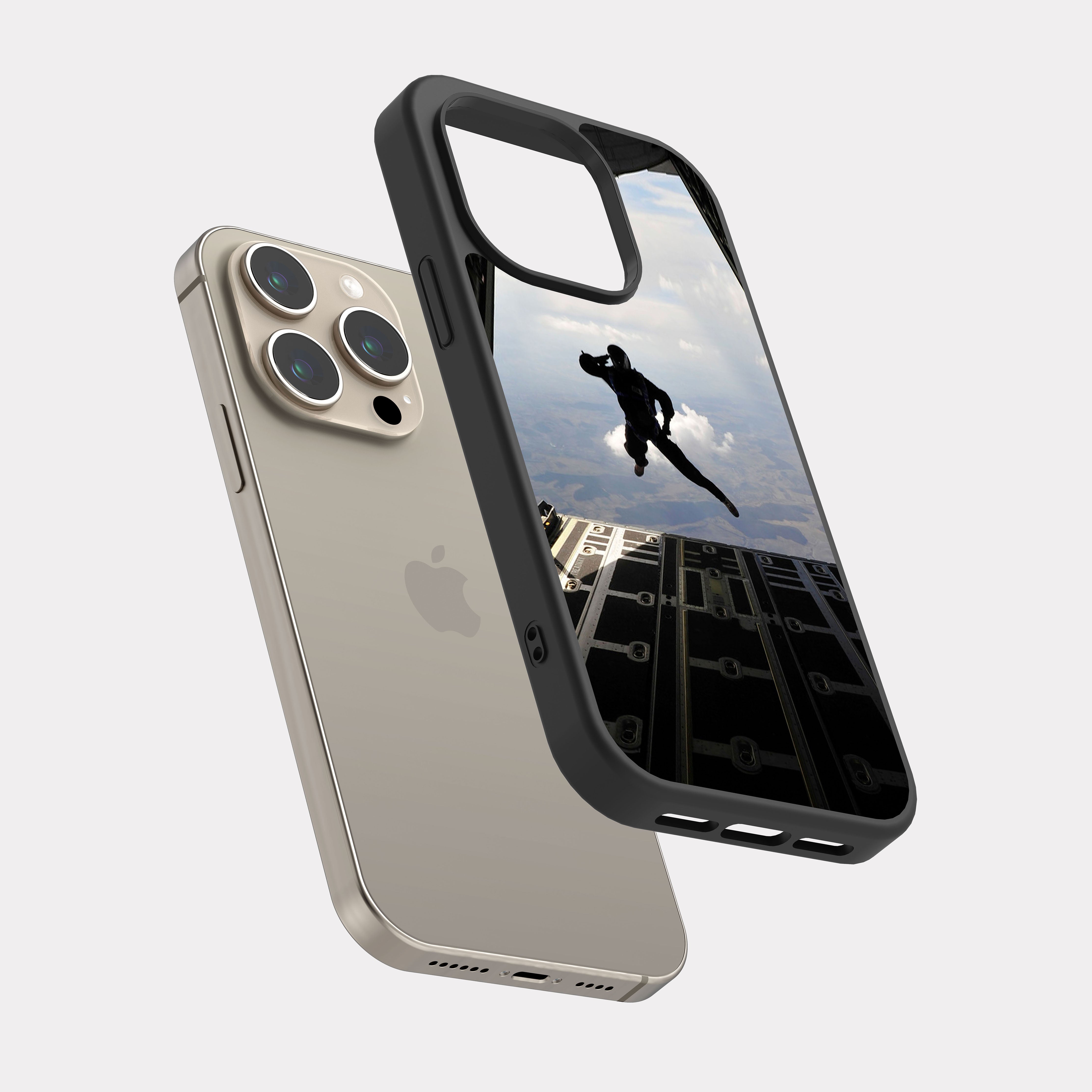 iPhone 15 Pro case cover Military Pilot Paratrooper White