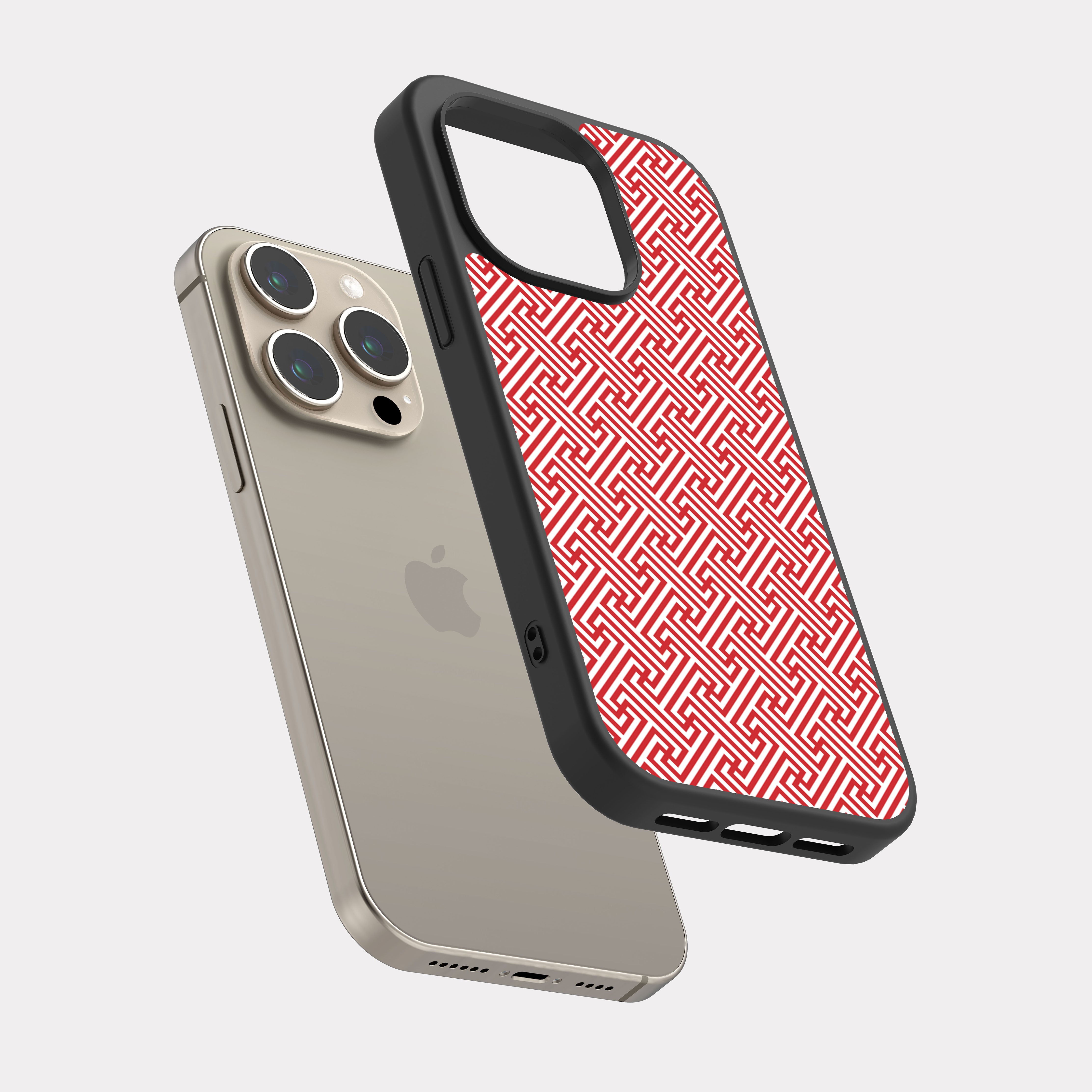 iPhone 15 Pro case cover Japanese Pattern Red
