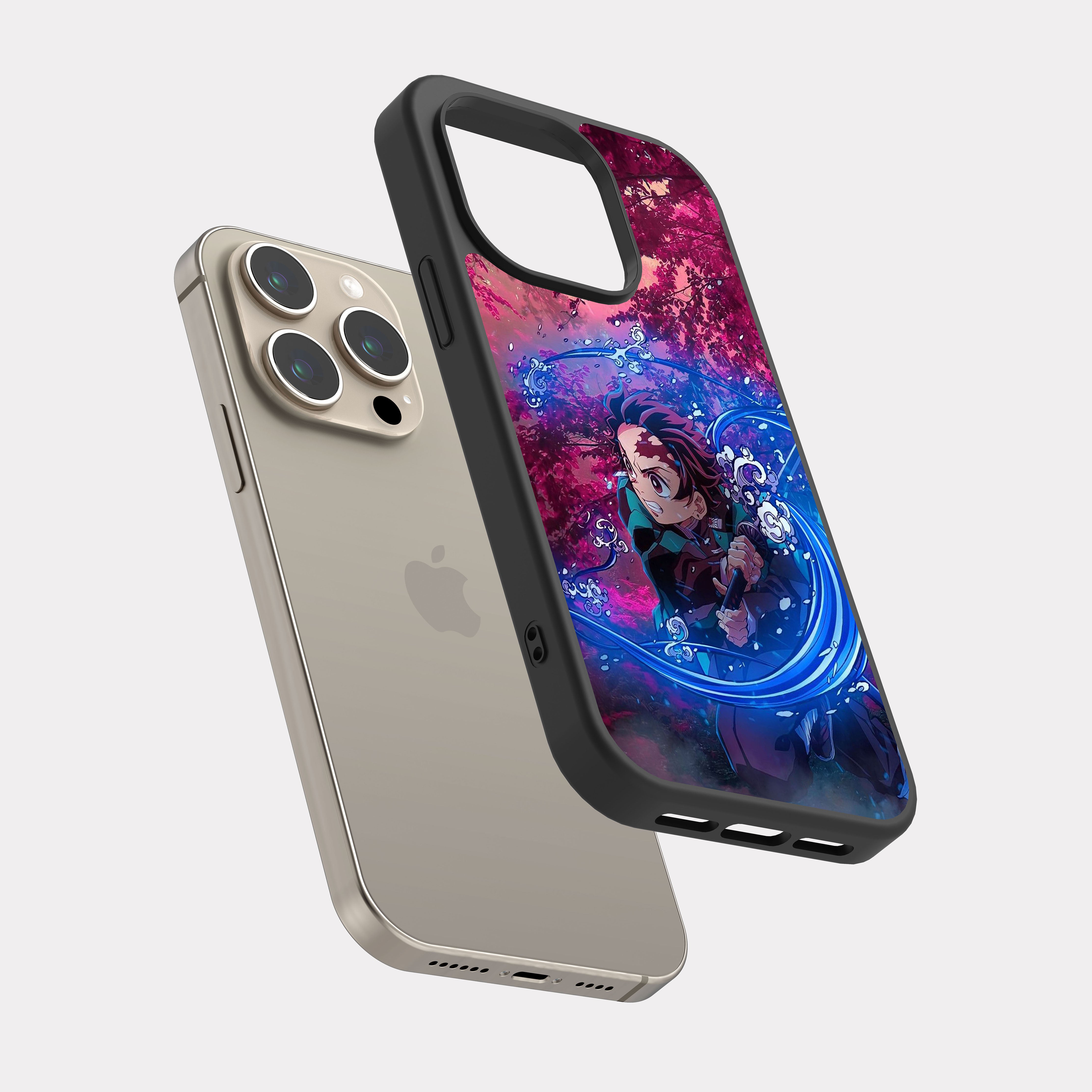 iPhone 15 Pro case cover Demon Slayer Kimetsu No Tanjiro Pink