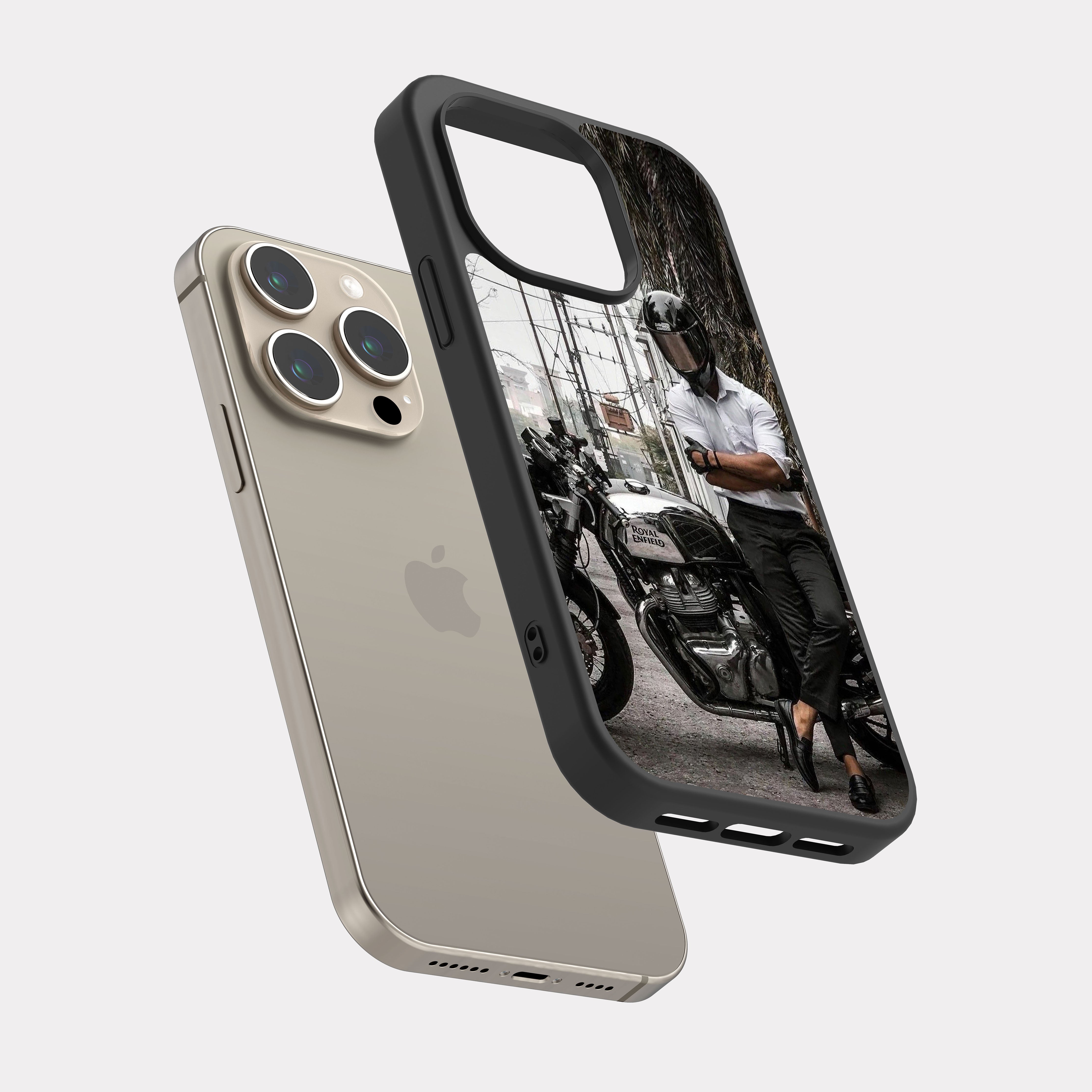 iPhone 15 Pro case cover Royal Enfield Motorcycles White