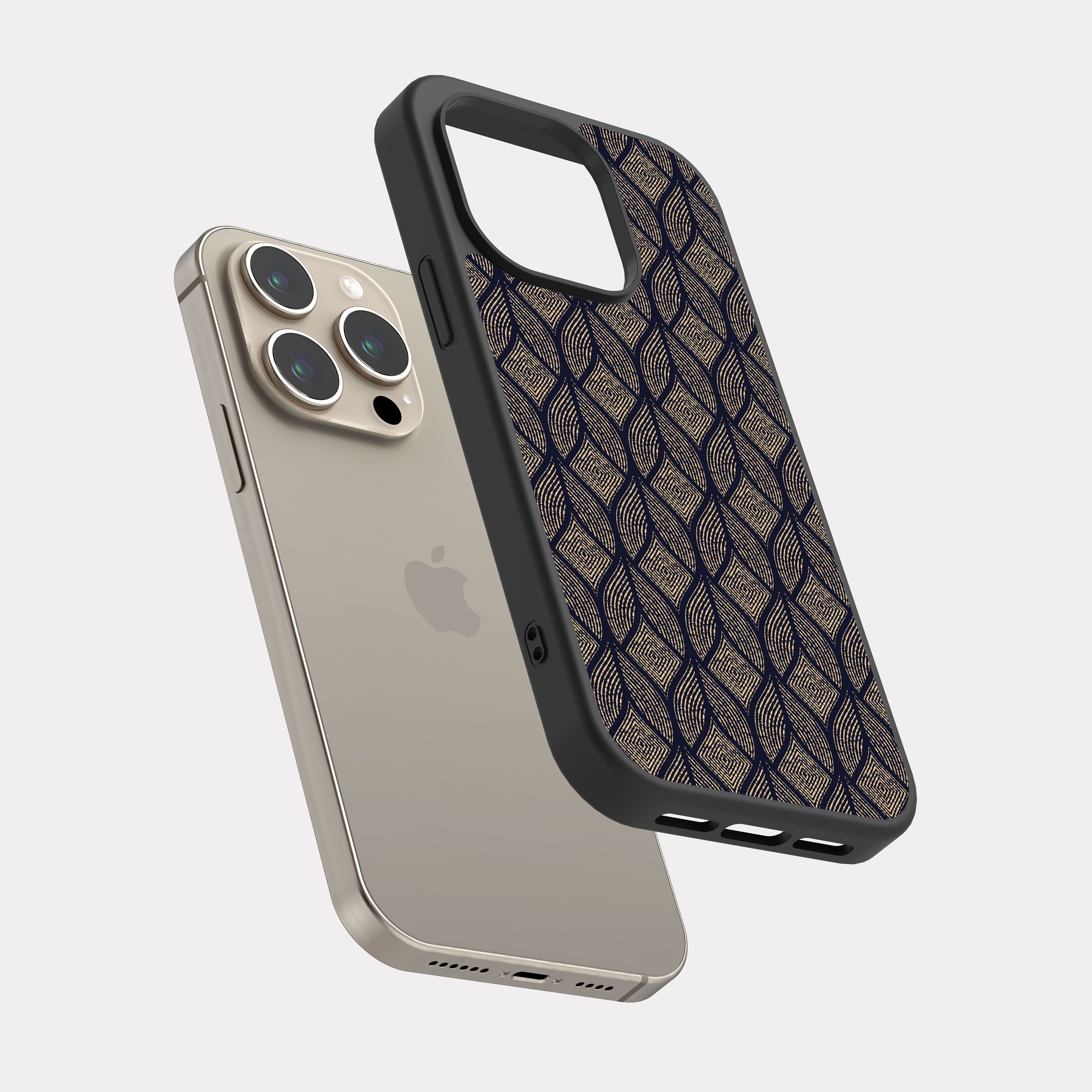 iPhone 15 Pro case cover Modern Damask Pattern Beige