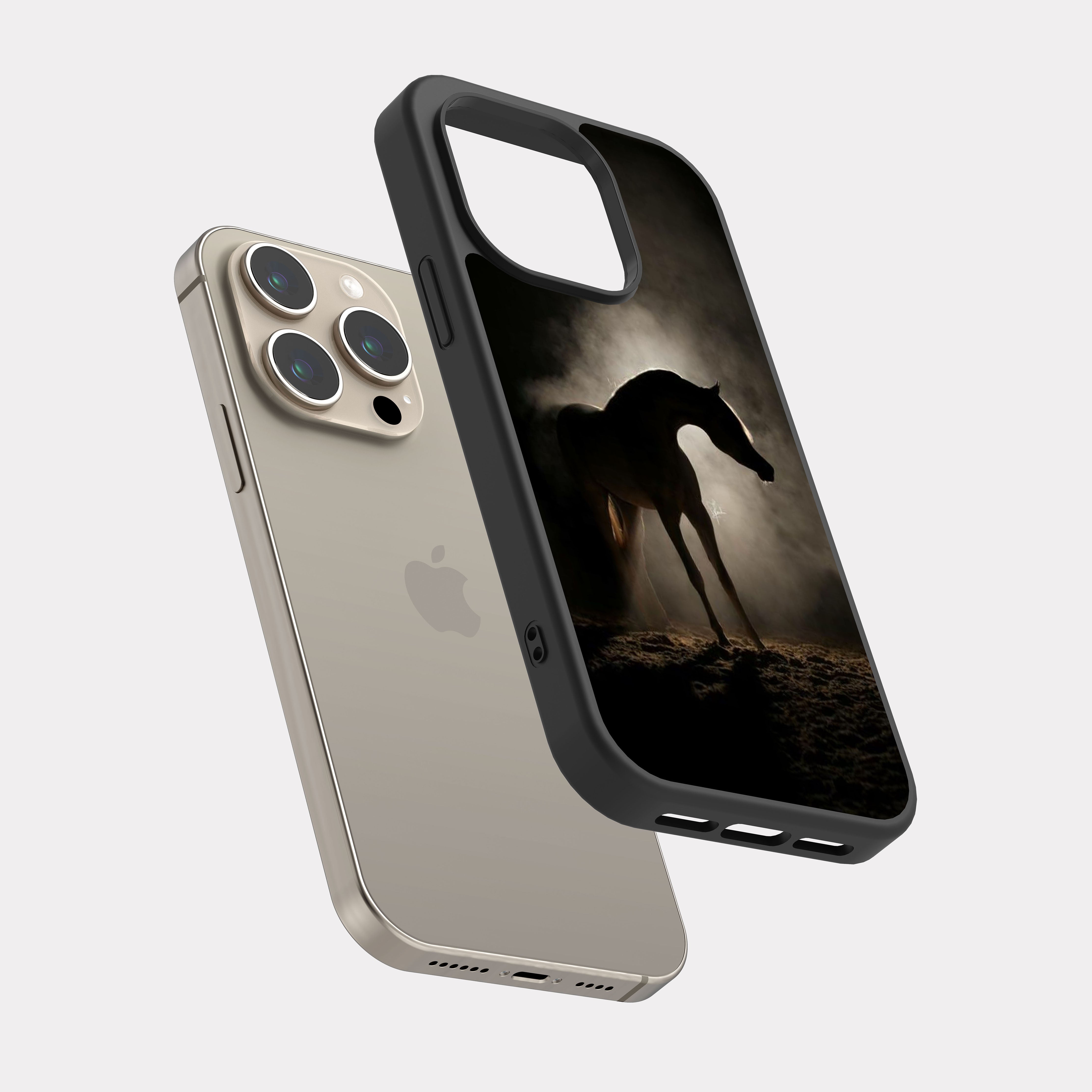 iPhone 15 Pro case cover Arabian Horse Black