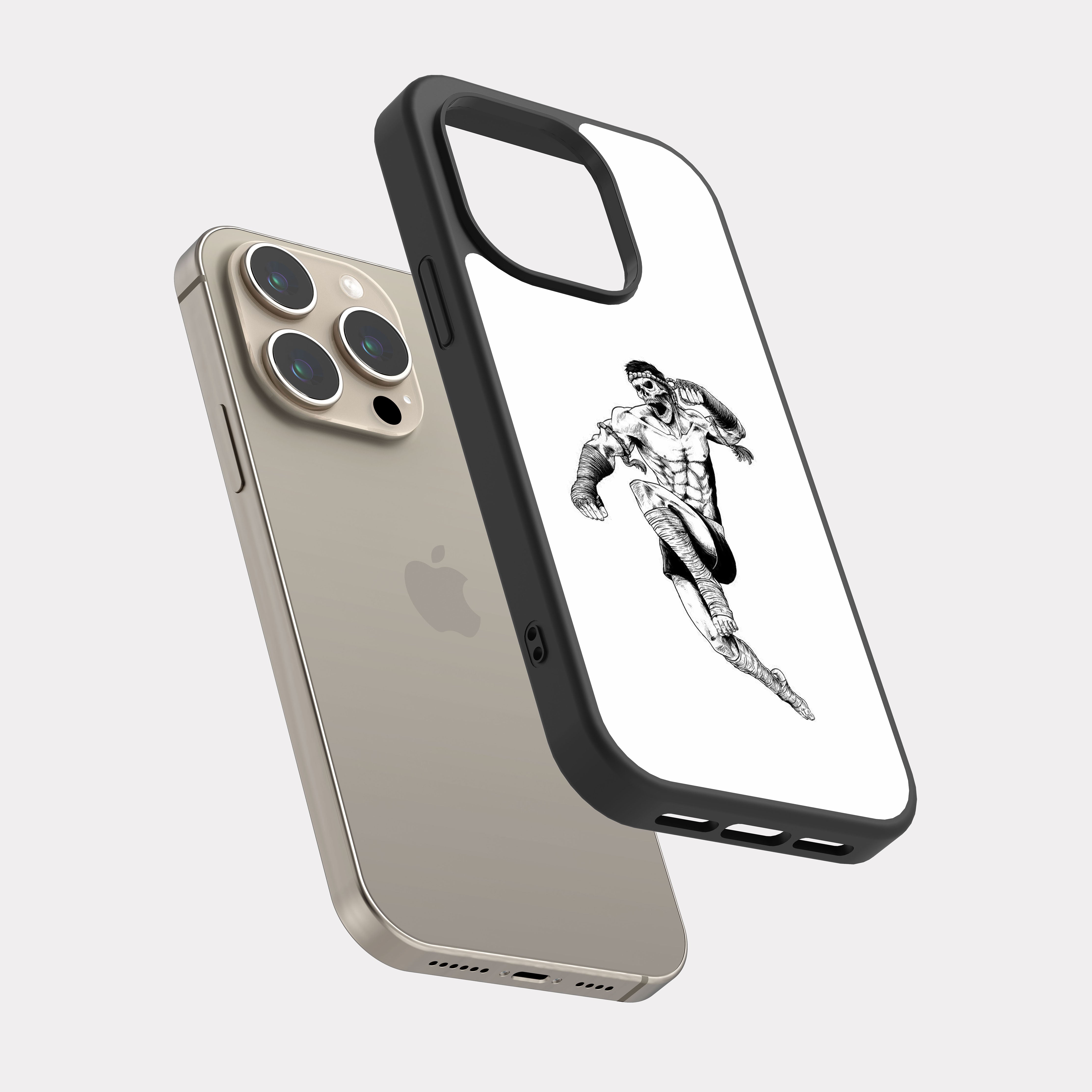 iPhone 15 Pro case cover Muay Thai Figther White