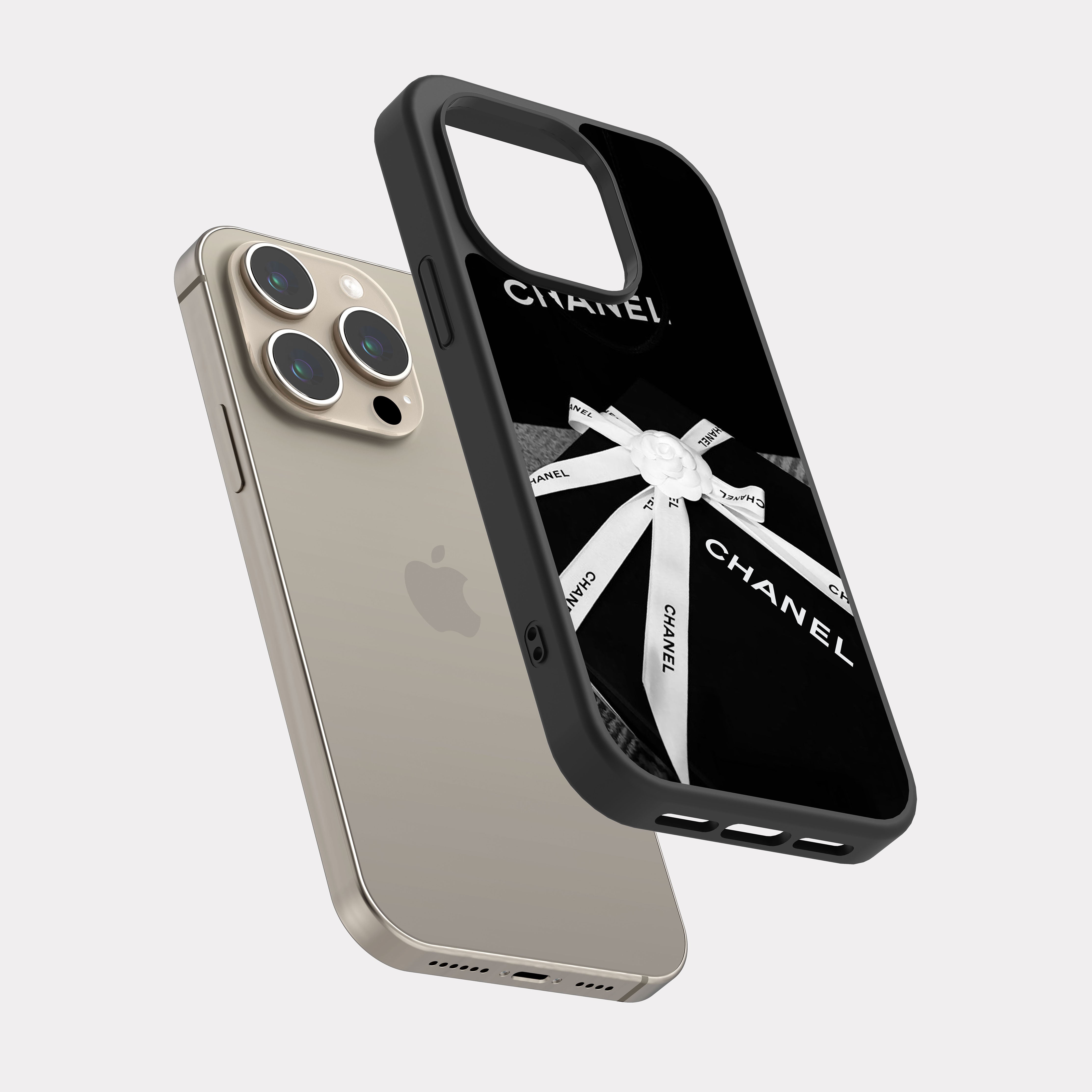 iPhone 15 Pro case cover Chanel White and Black