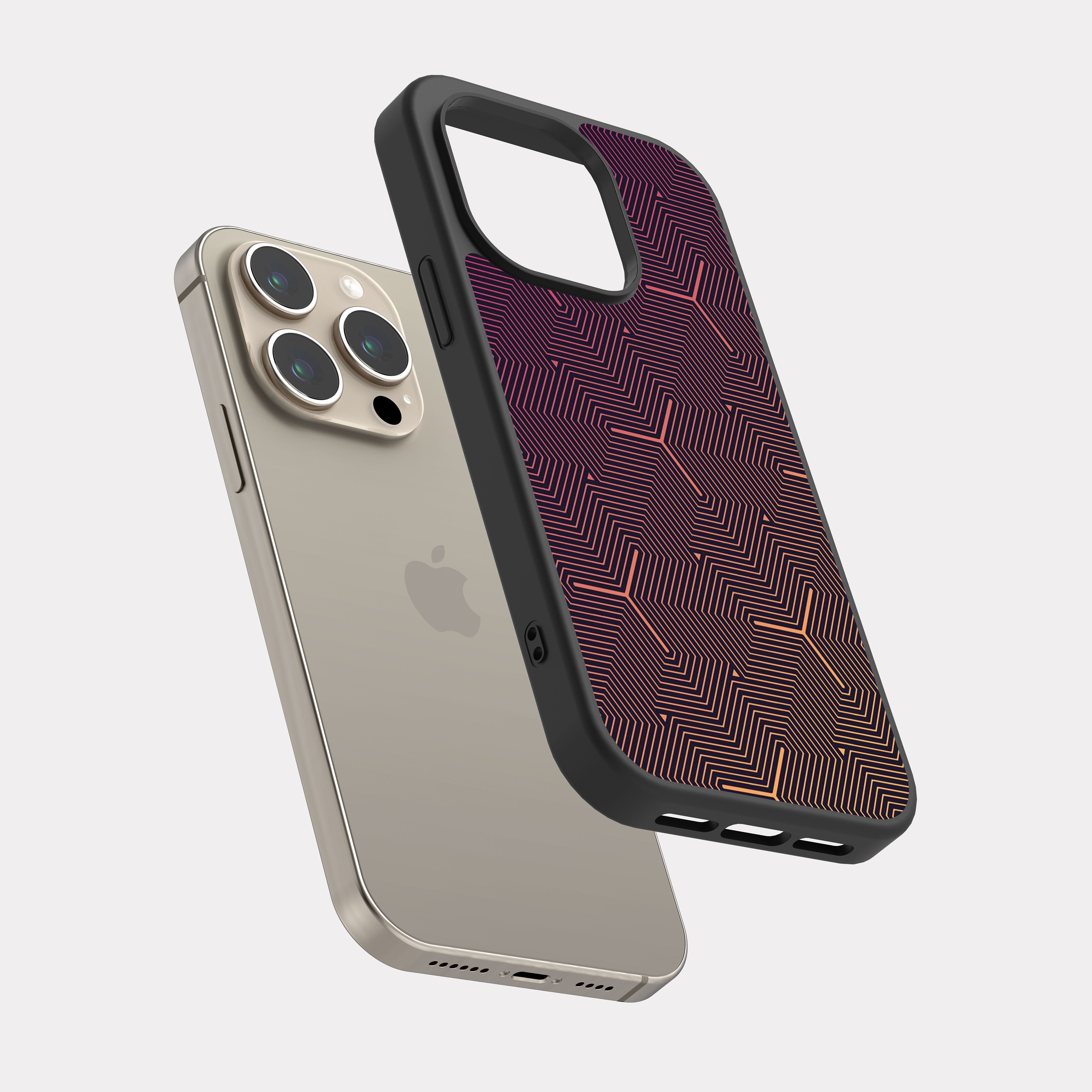iPhone 15 Pro case cover Abstract Geometric Pattern Pink