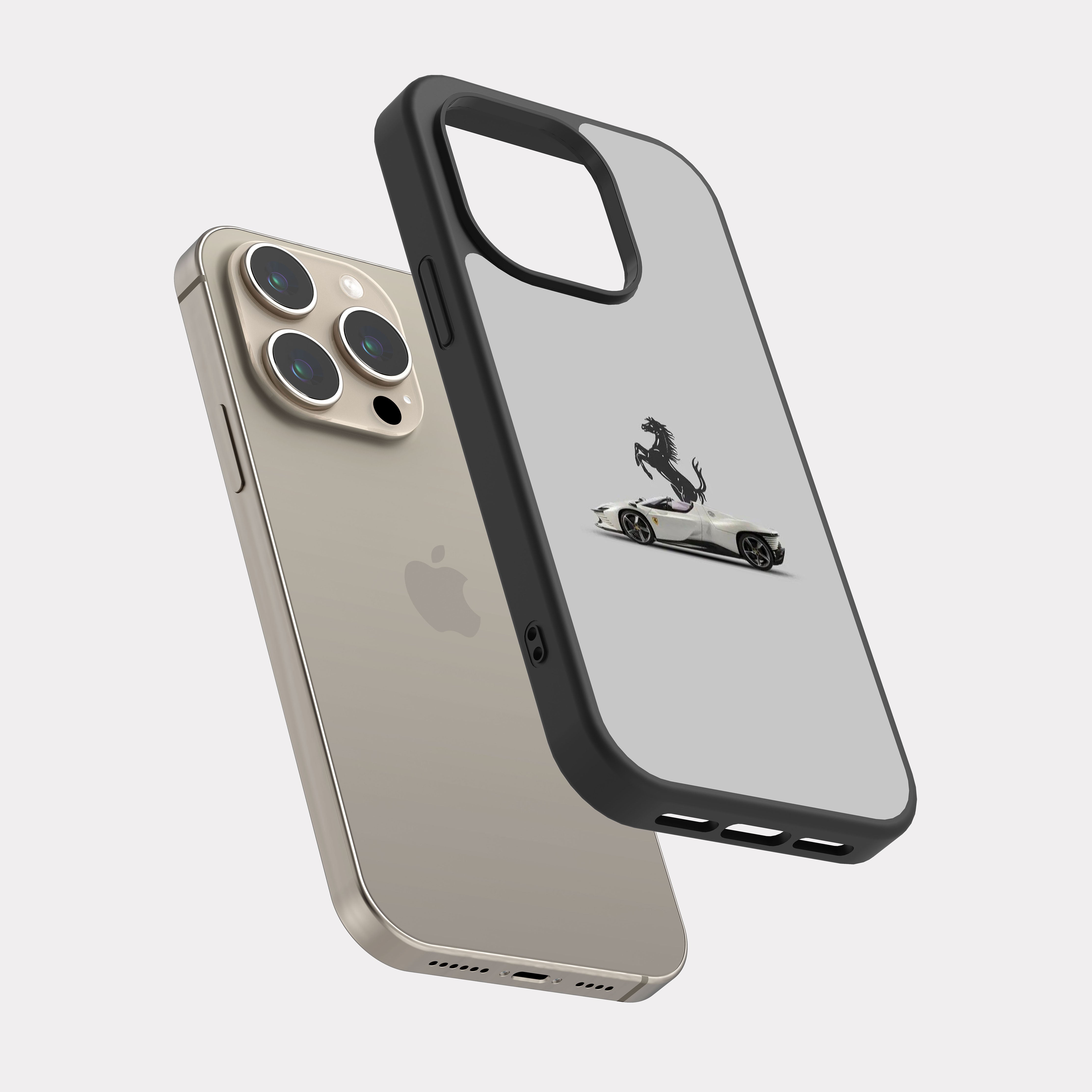 iPhone 15 Pro case cover Ferrari SF90 Stradale Grey