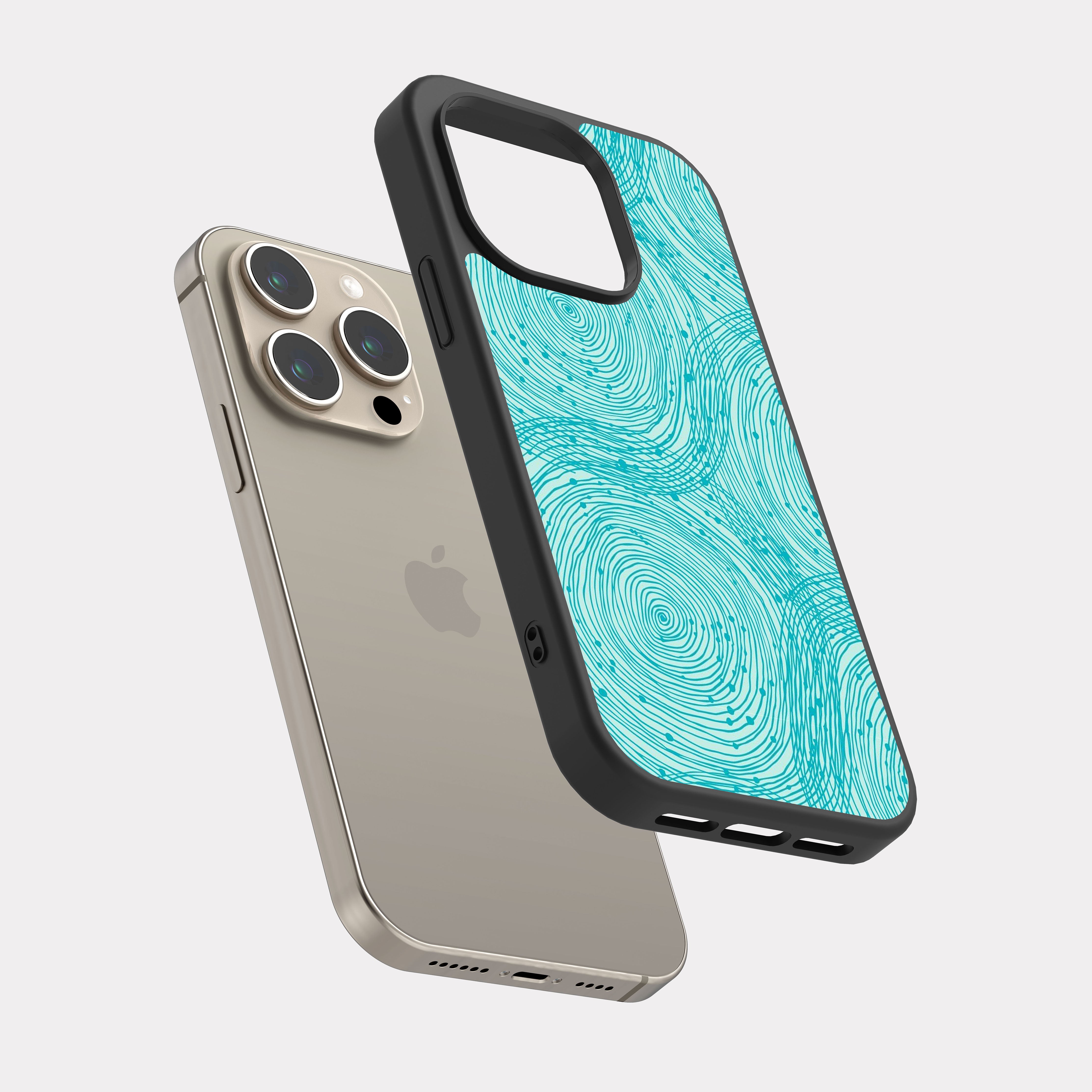 iPhone 15 Pro case cover Circles pattern Blue