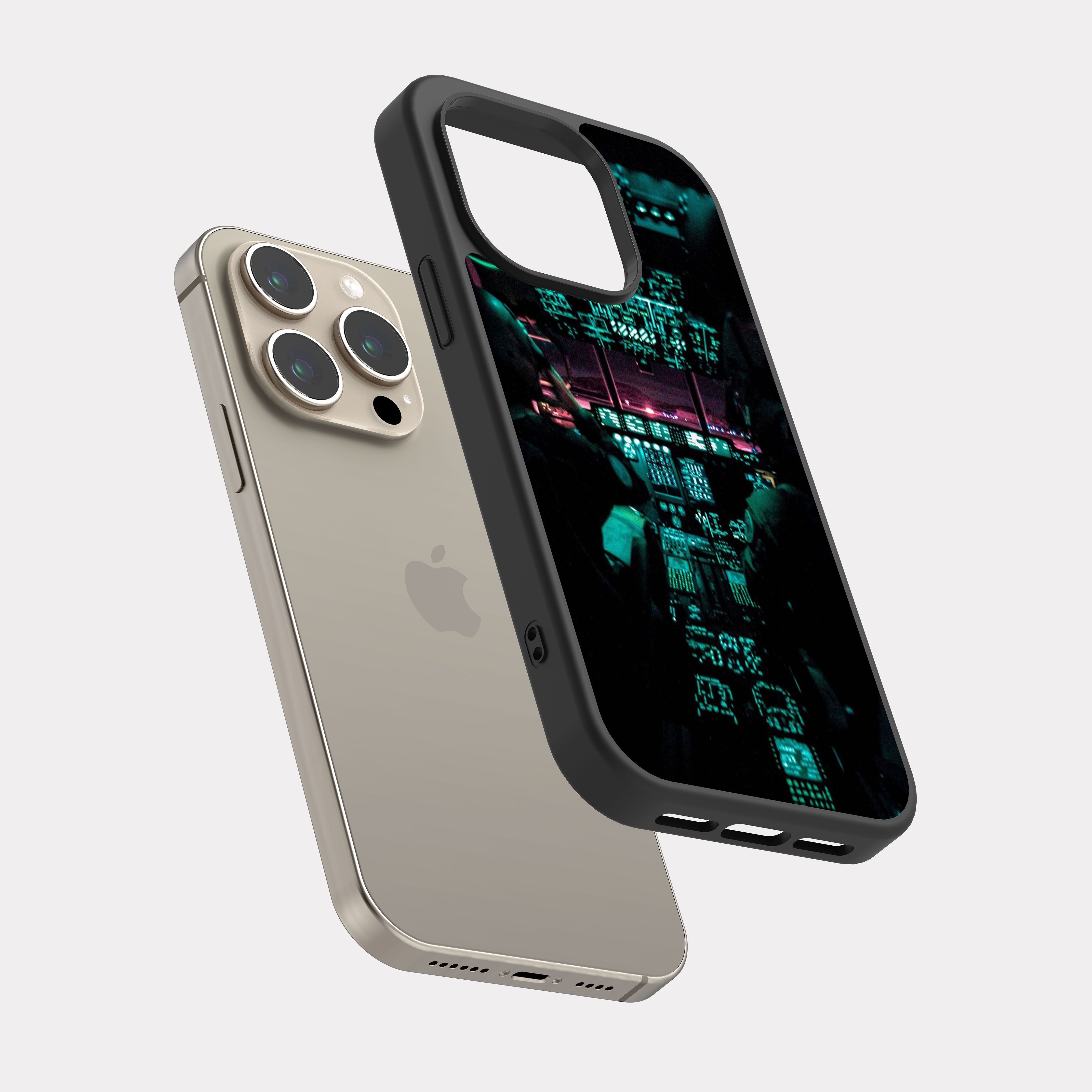 iPhone 15 Pro case cover Helicopter Cockpit Cyan