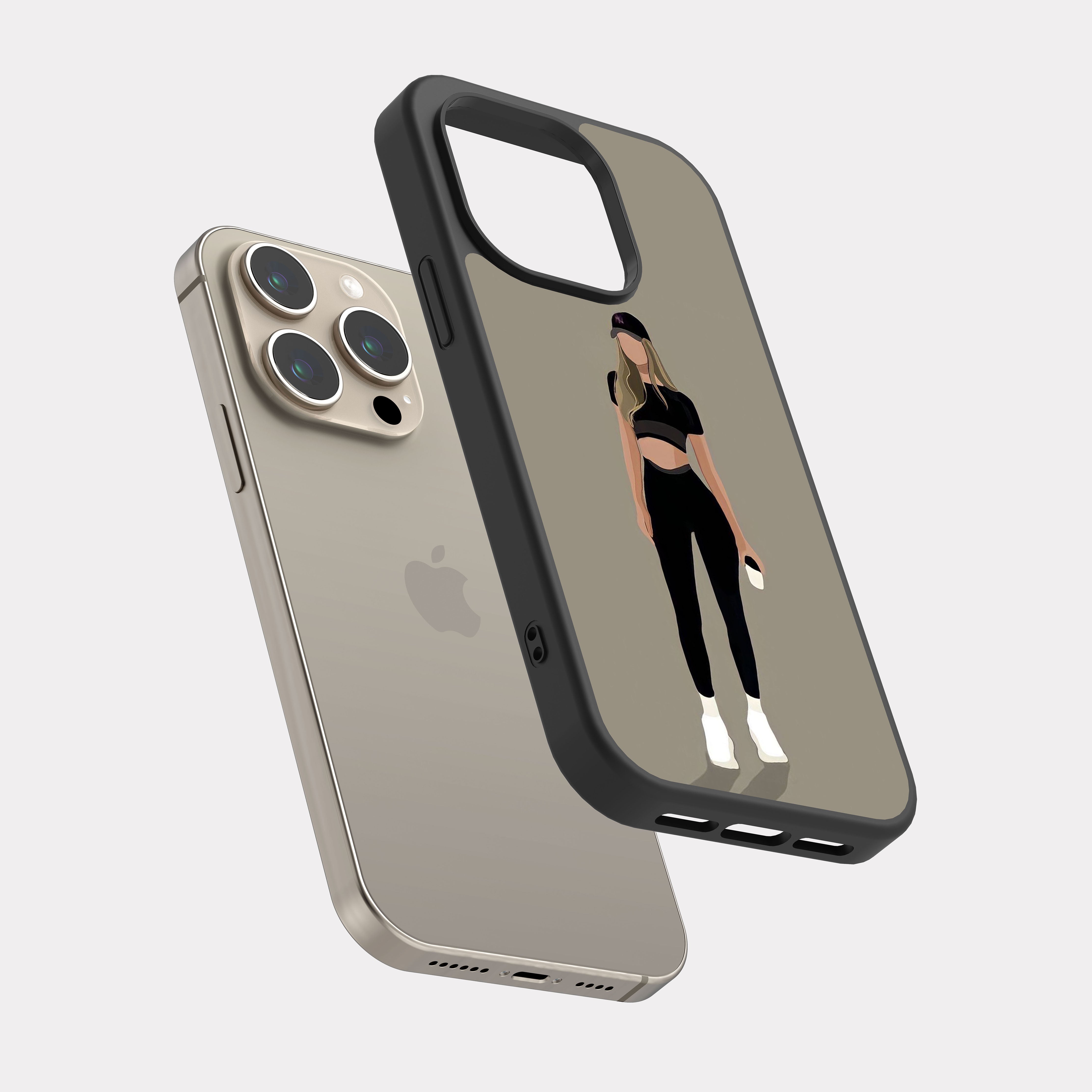 iPhone 15 Pro case cover Attractive Black Beige