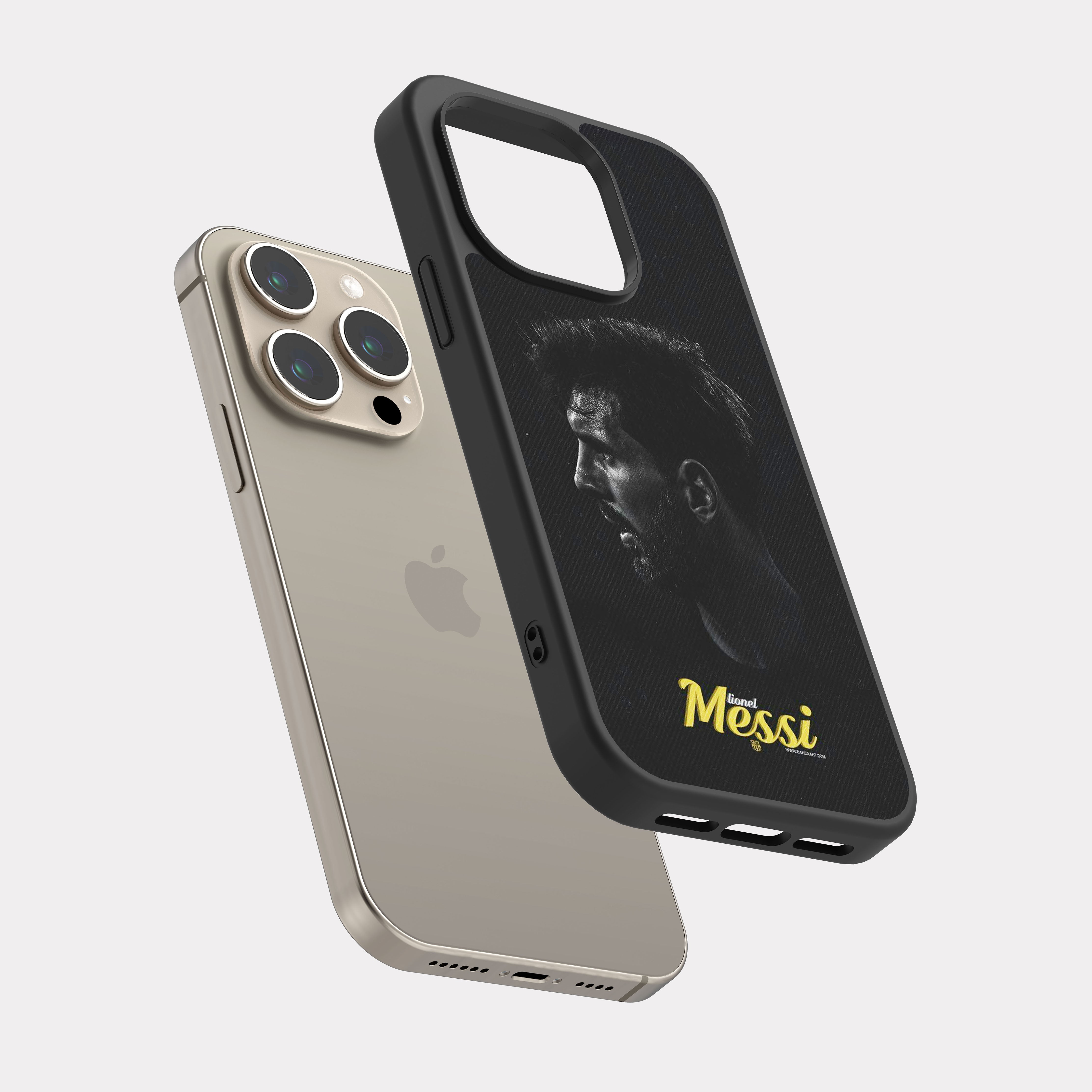 iPhone 15 Pro case cover Messi Grey