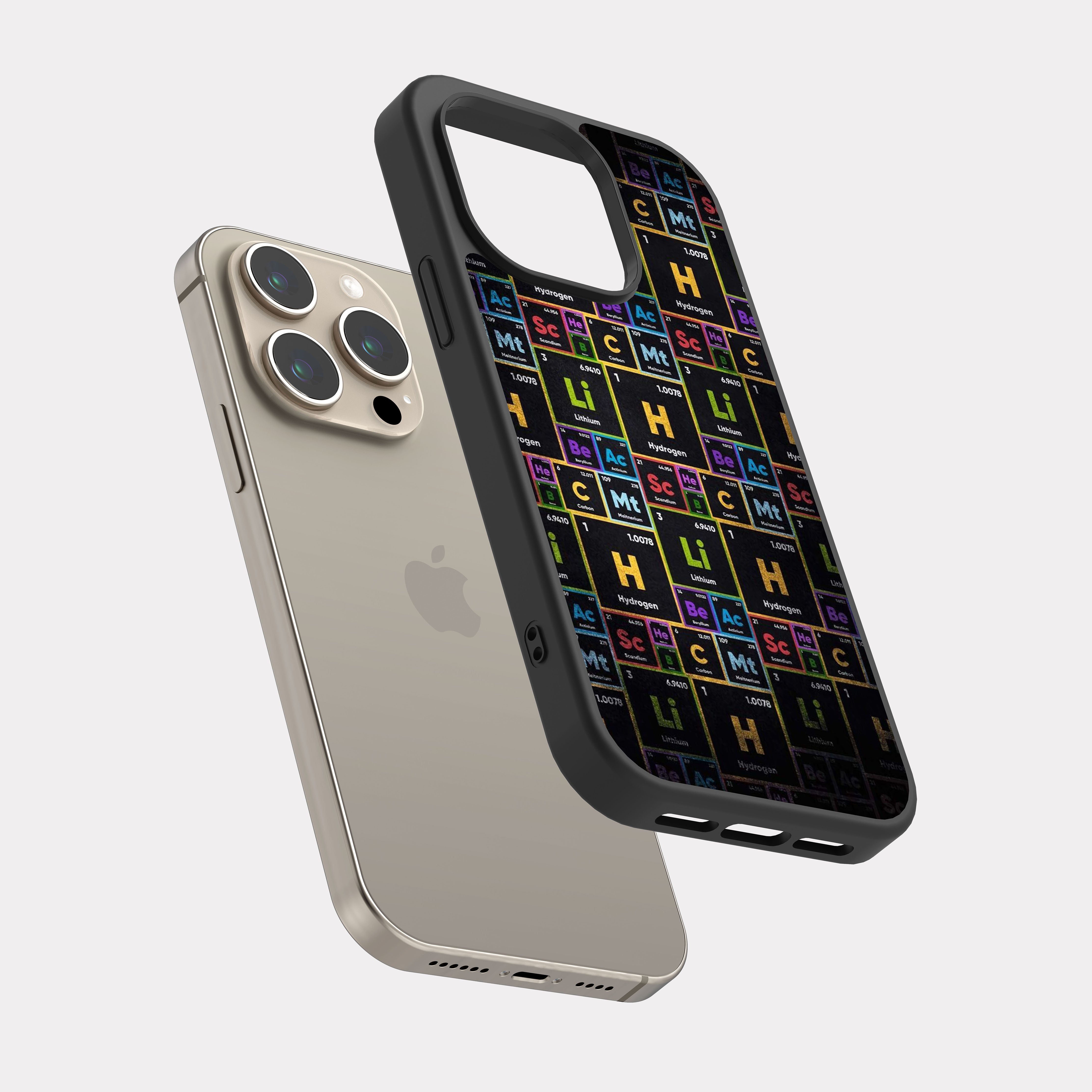 iPhone 15 Pro case cover Periodic Table Pattern Multicolour