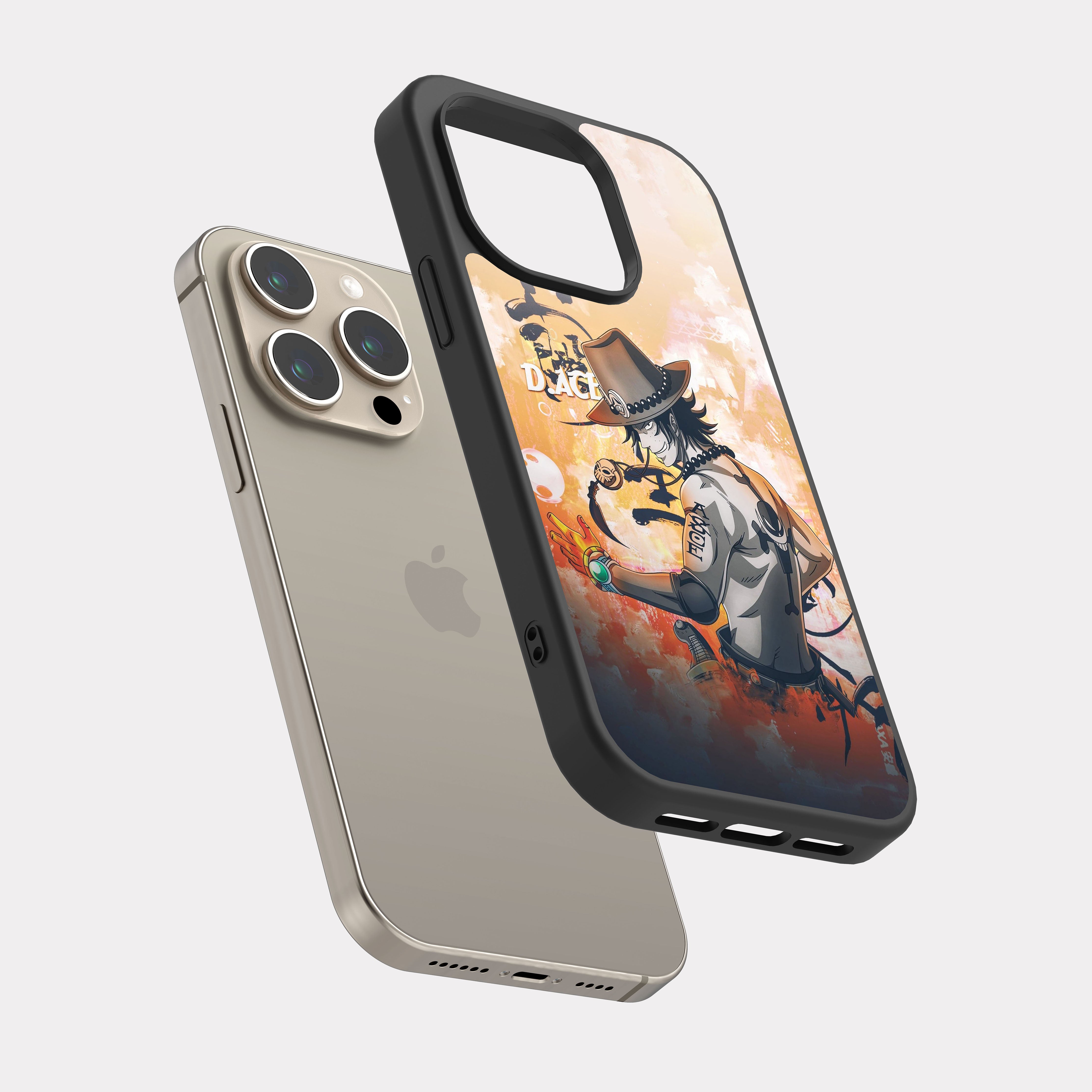 iPhone 15 Pro case cover One Piece Ace Beige