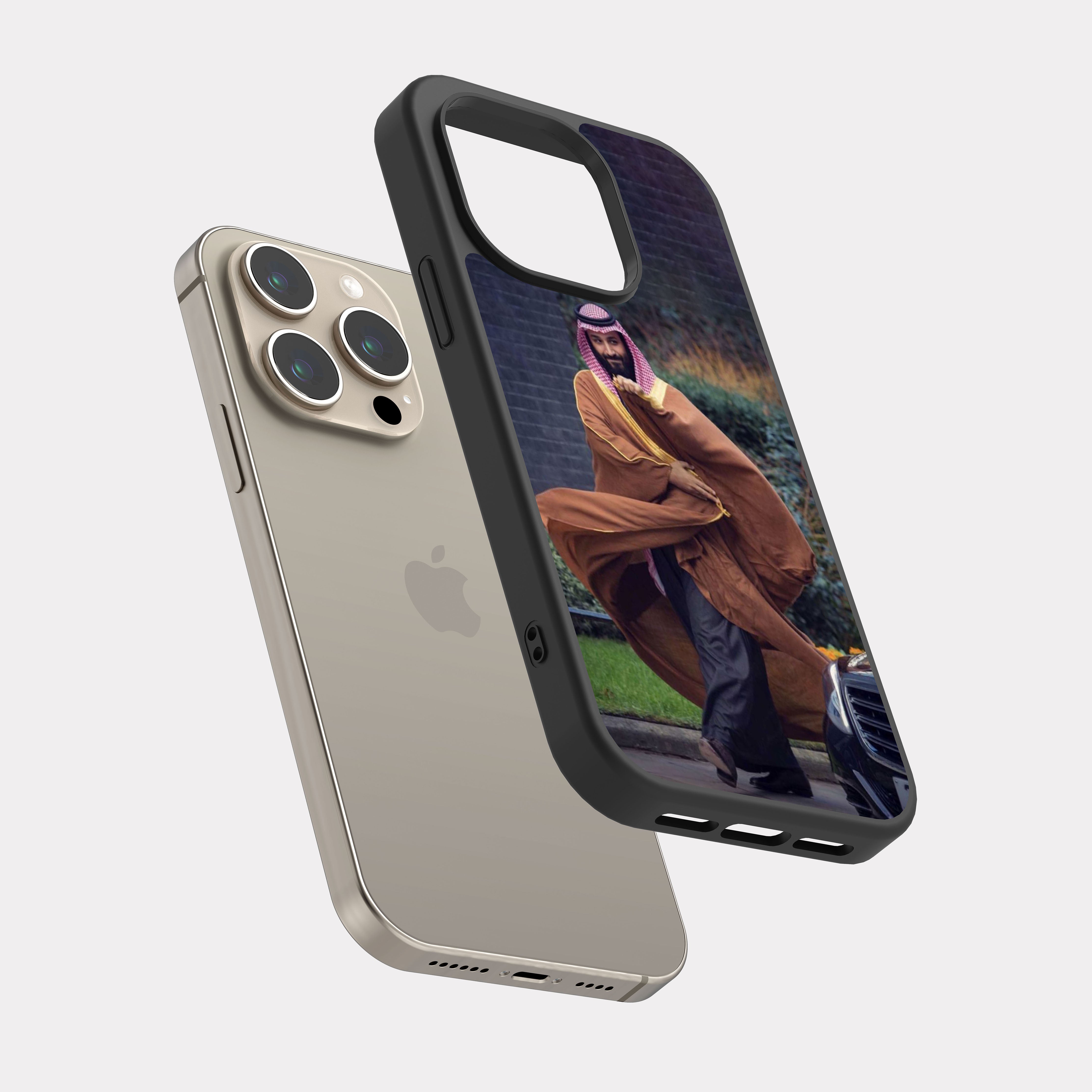 iPhone 15 Pro case cover Prince Mohammed bin Salman MBS  Brown Black