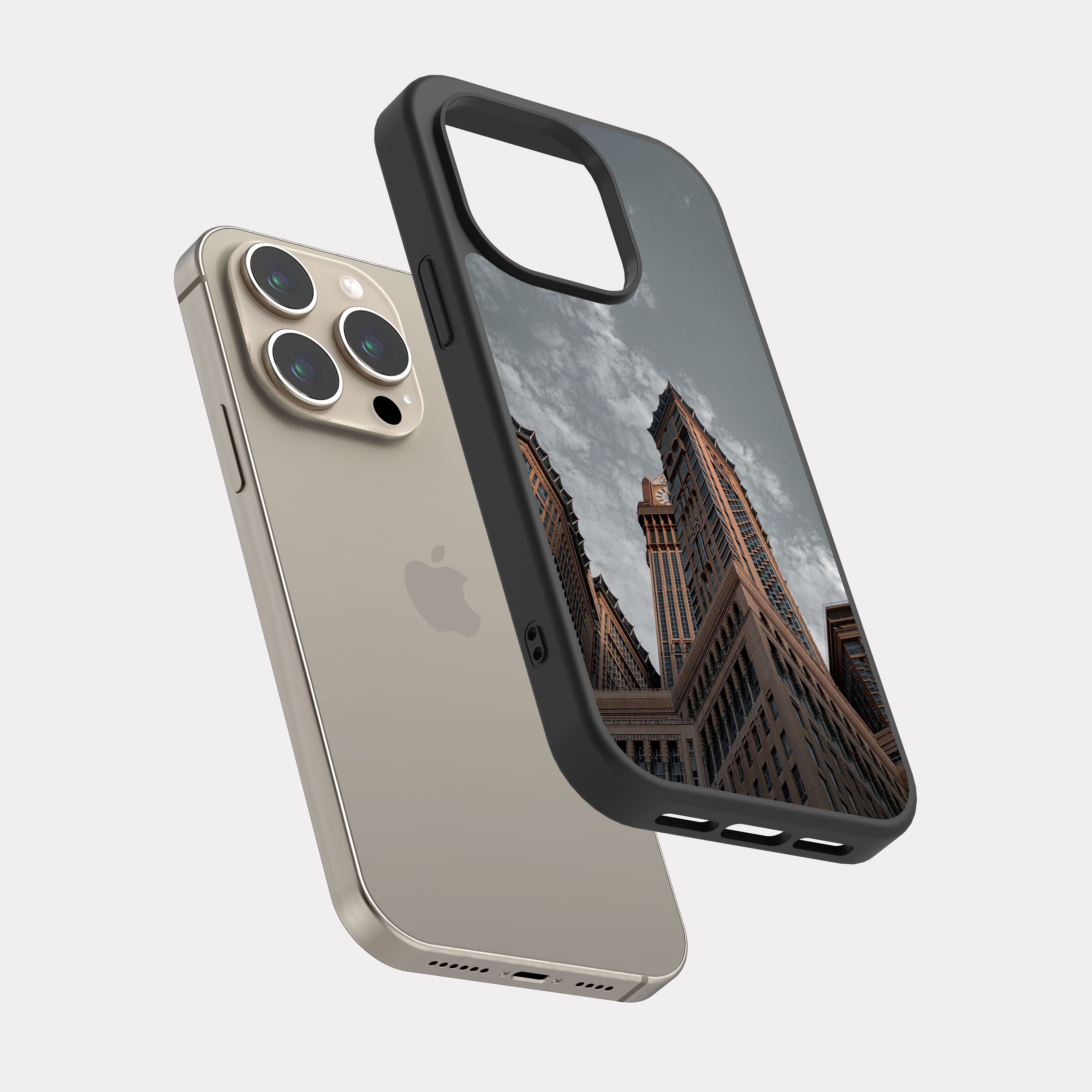 iPhone 15 Pro case cover The Clock Towers Makkah Beige