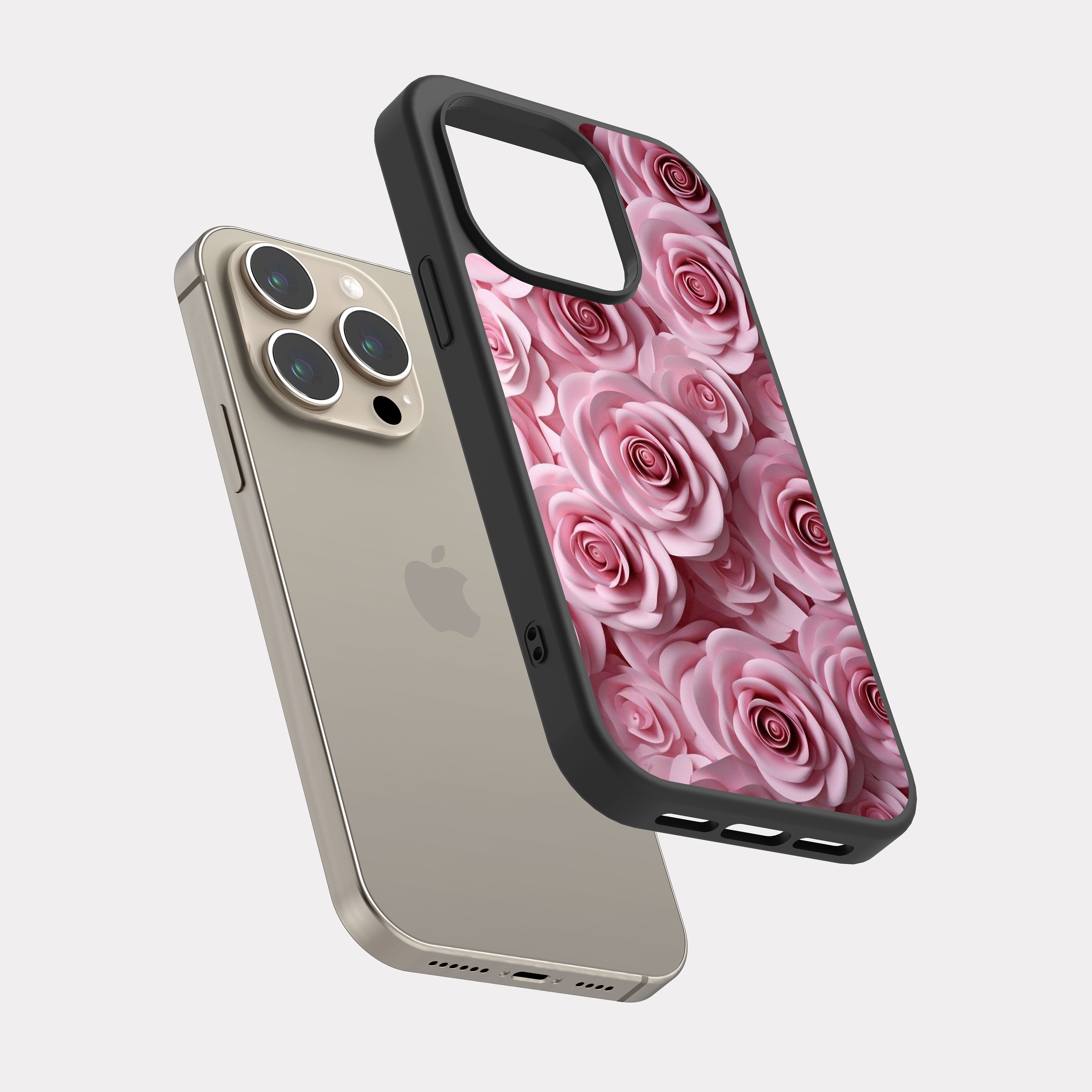 iPhone 15 Pro case cover Flowers Pink